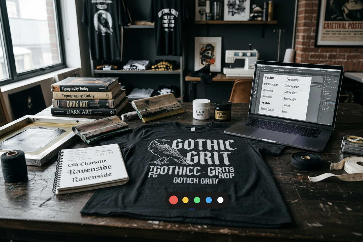 Best Gothic Fonts for T-Shirts & Merch: Balancing Aggressive Aesthetics with Print Quality