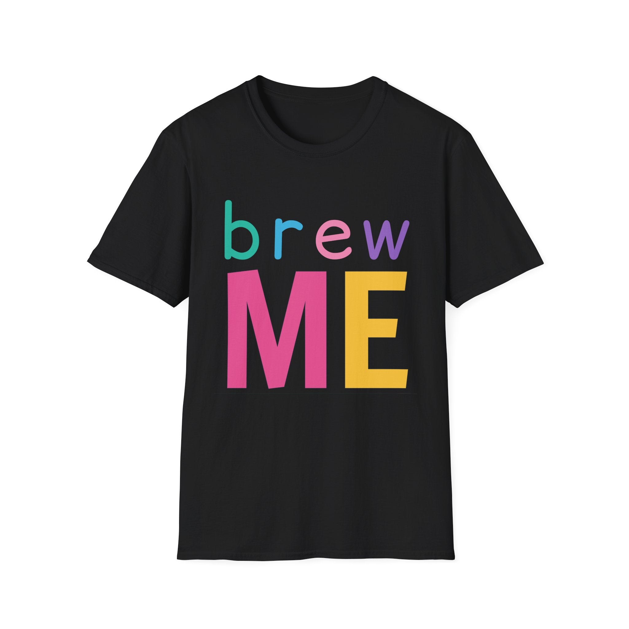 Colorful Theme Typography T-Shirt, Brew Me Colorful Graphic Tee