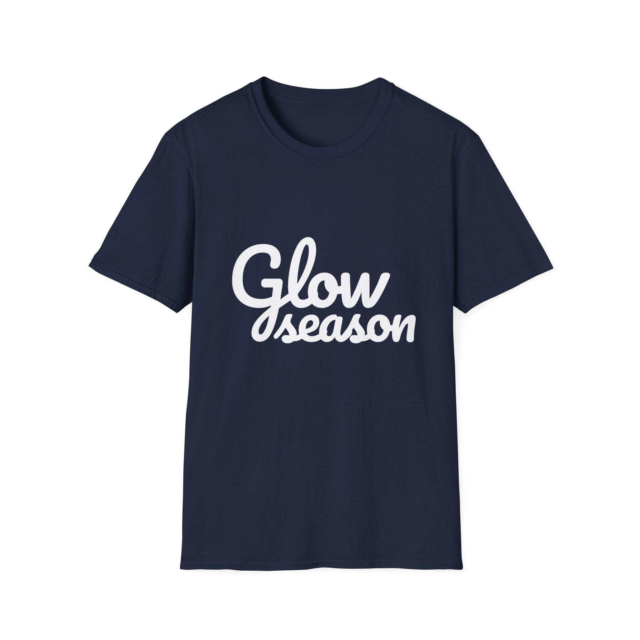 Summer Theme Minimalist Typography T-Shirt, Glow Season Script Tee