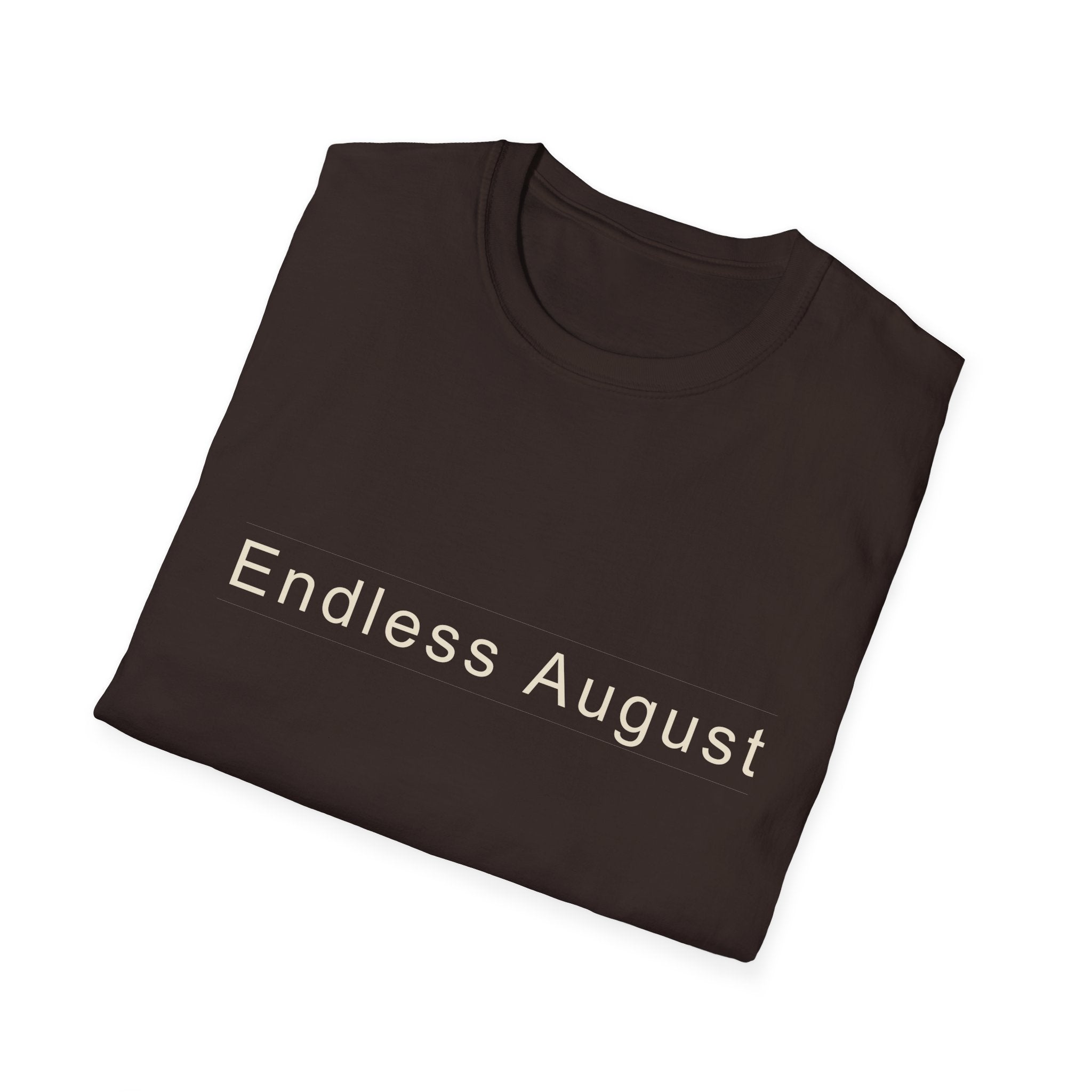 Summer Theme Minimalist Typography T-Shirt, Endless August Script Tee