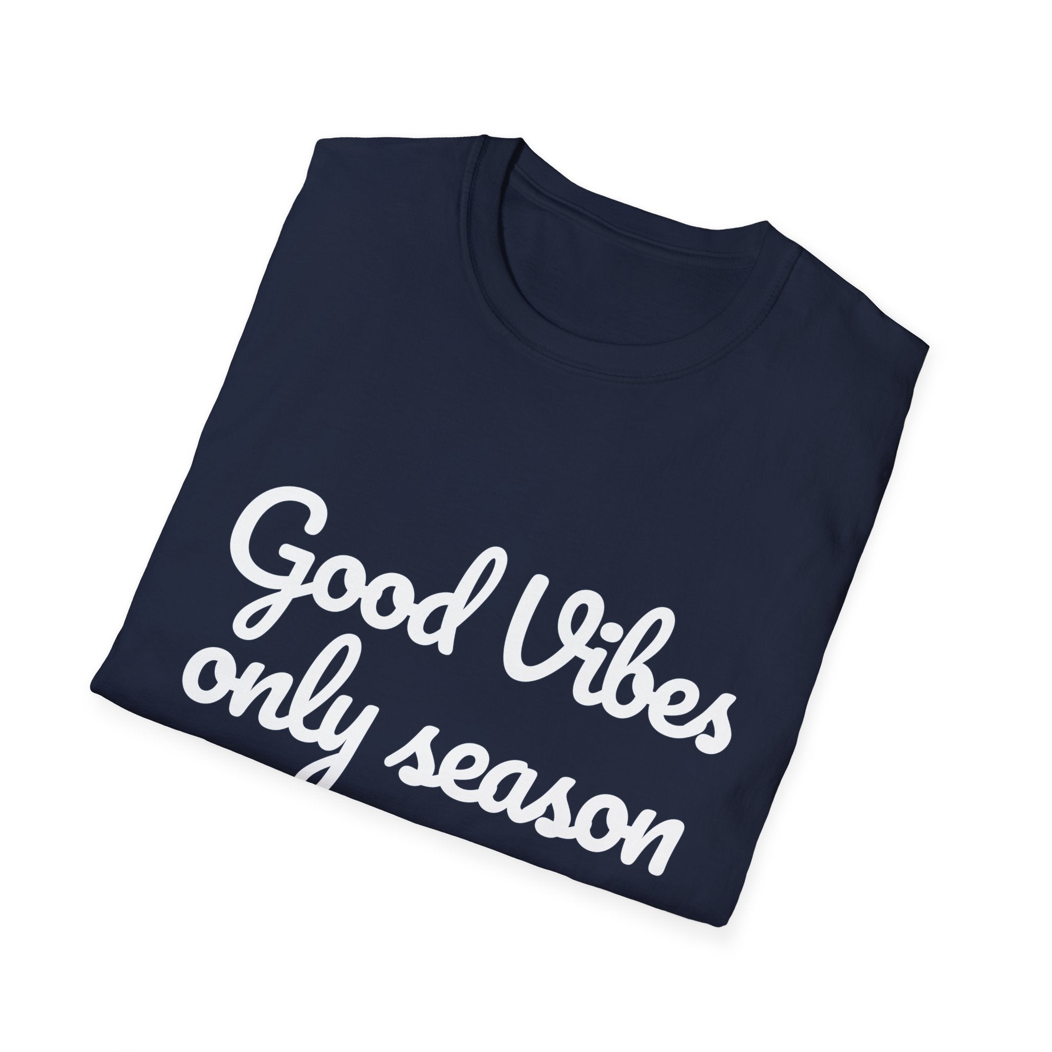 Summer Theme Minimalist Typography T-Shirt, Good Vibes Only Season T-Shirt