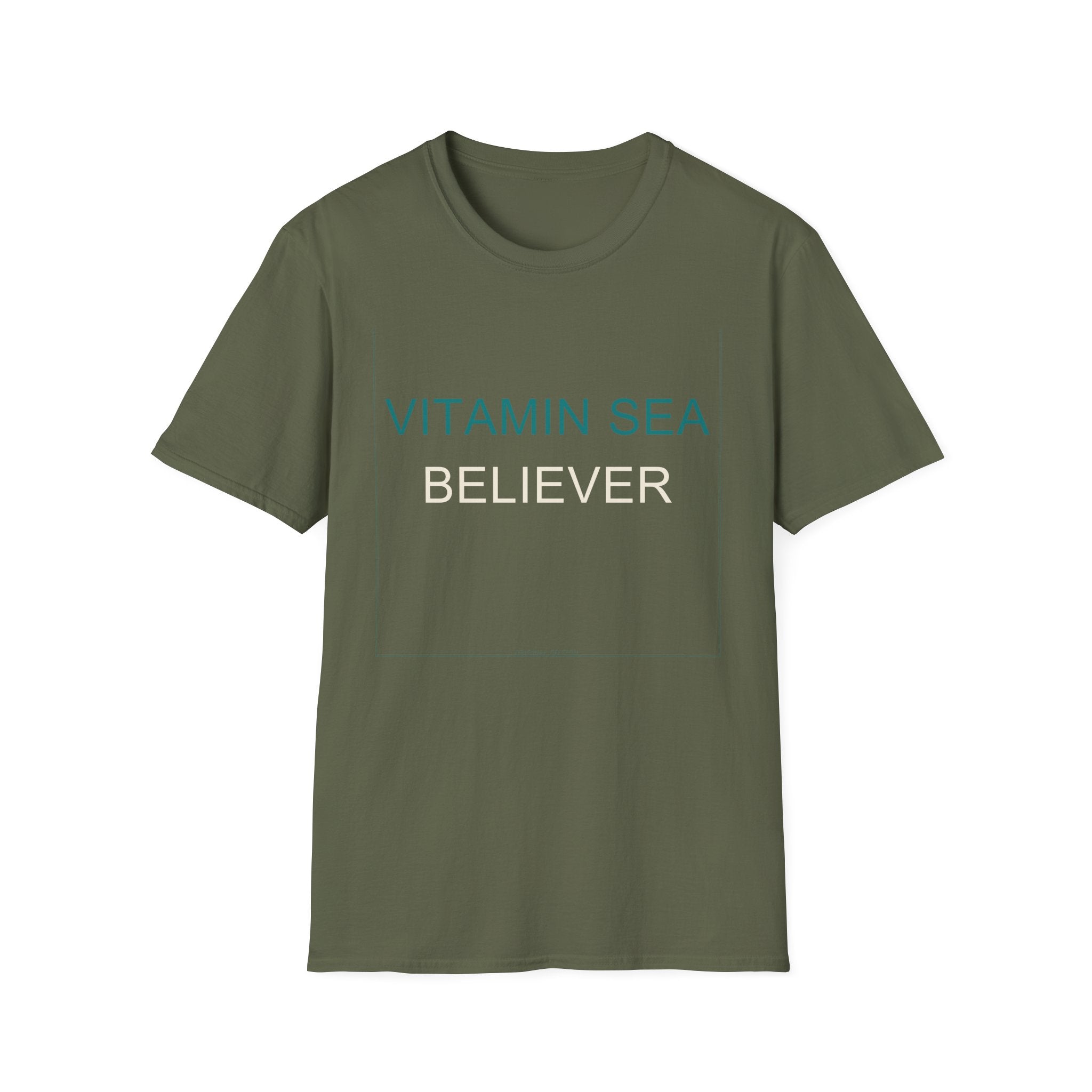 Summer Theme Minimalist Typography T-Shirt, Vitamin Sea Believer Tee