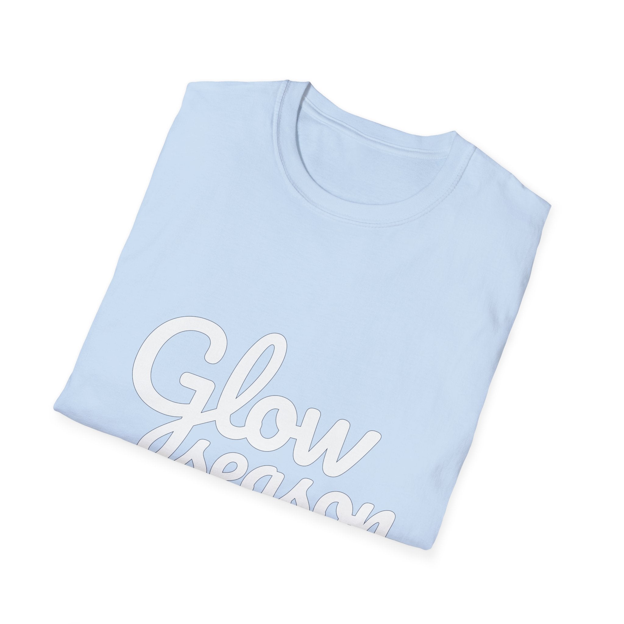Summer Theme Minimalist Typography T-Shirt, Glow Season Script Tee