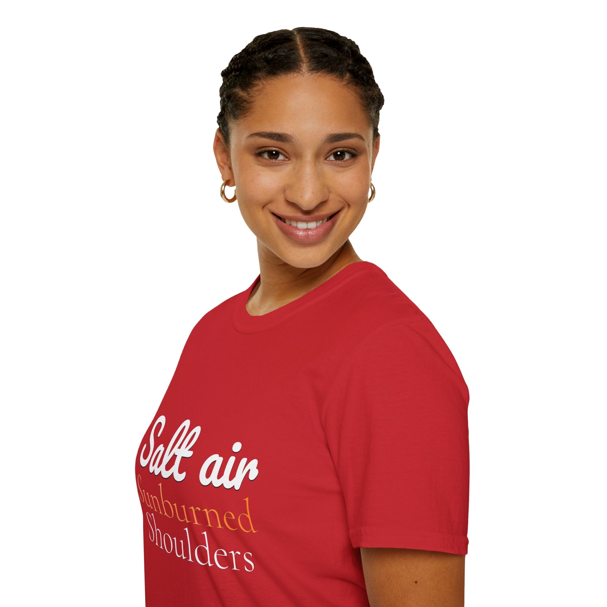 Summer Theme, Beach Quote Typography T-Shirt, Salt Air Sunburned Shoulders Tee