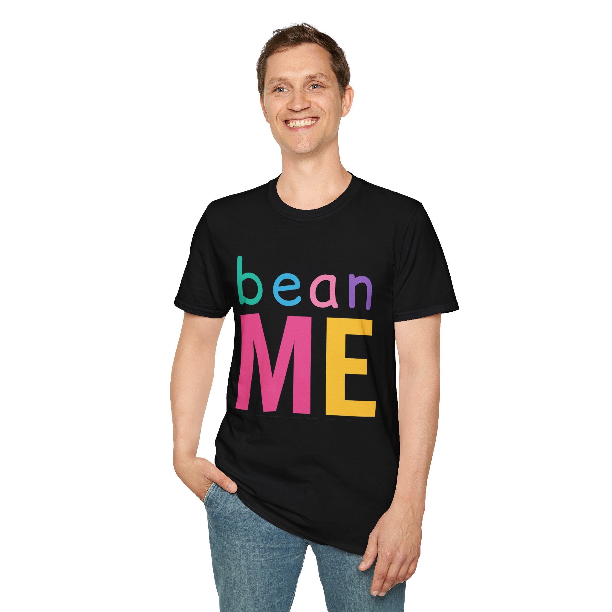 Colorful Theme Typography T-Shirt, Bean Me Colorful Playful Graphic Tee