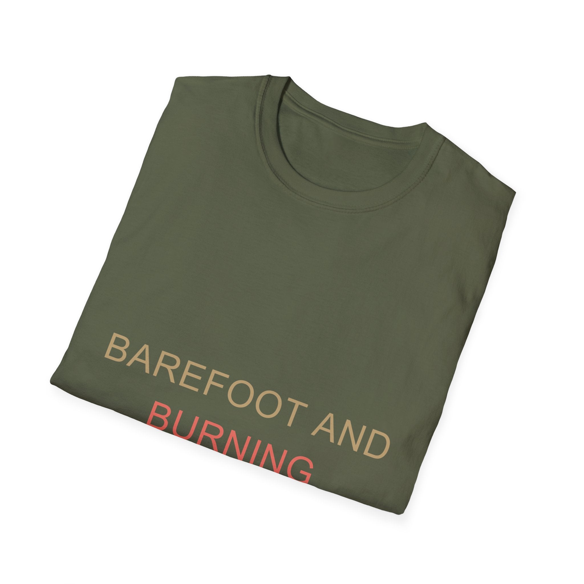 Summer Theme Minimalist Typography T-Shirt, Barefoot and Burning T-Shirt