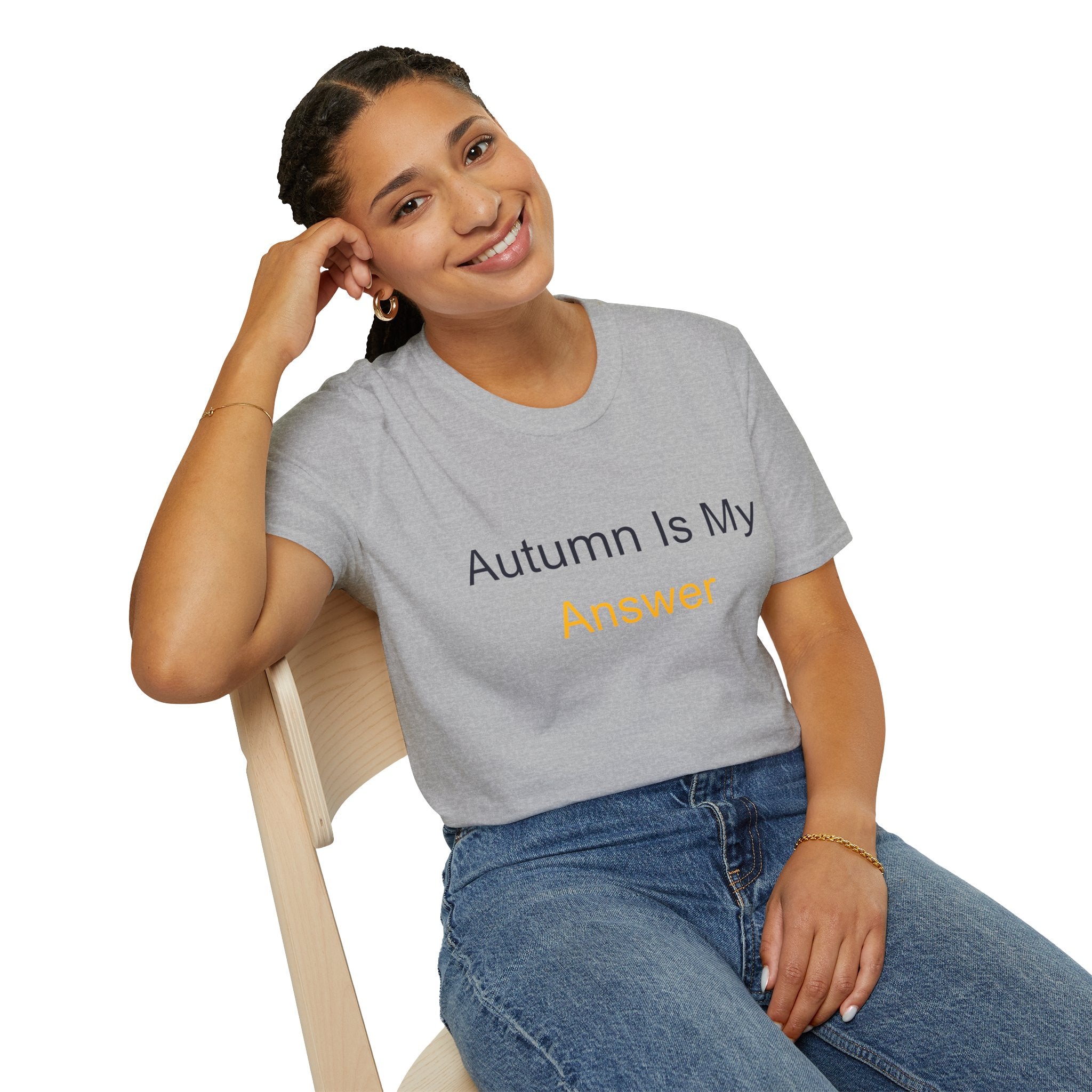 Fall Theme Minimalist Typography T-Shirt, Autumn Is My Answer Graphic Tee