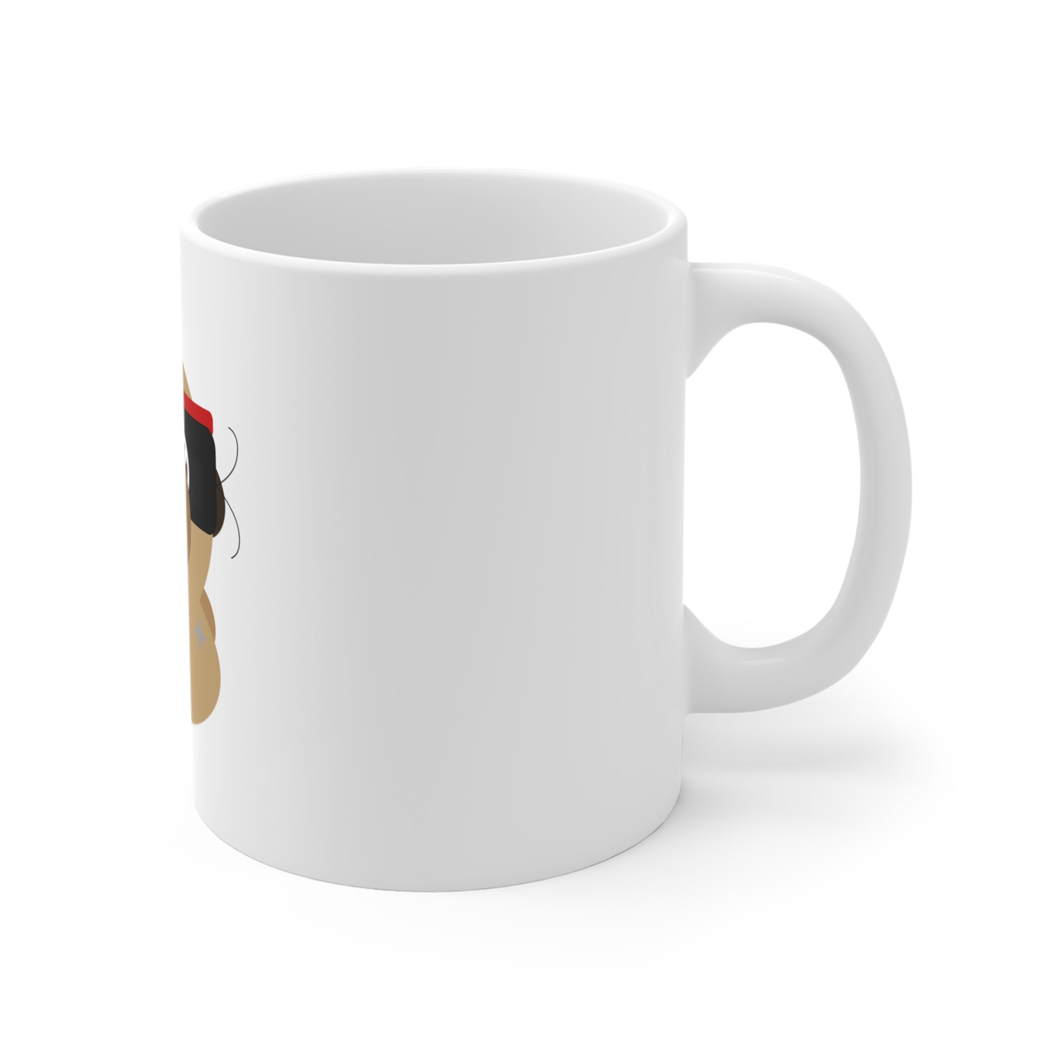 Pug Ninja Dog Ceramic Mug | Cute Masked Pug Coffee Cup
