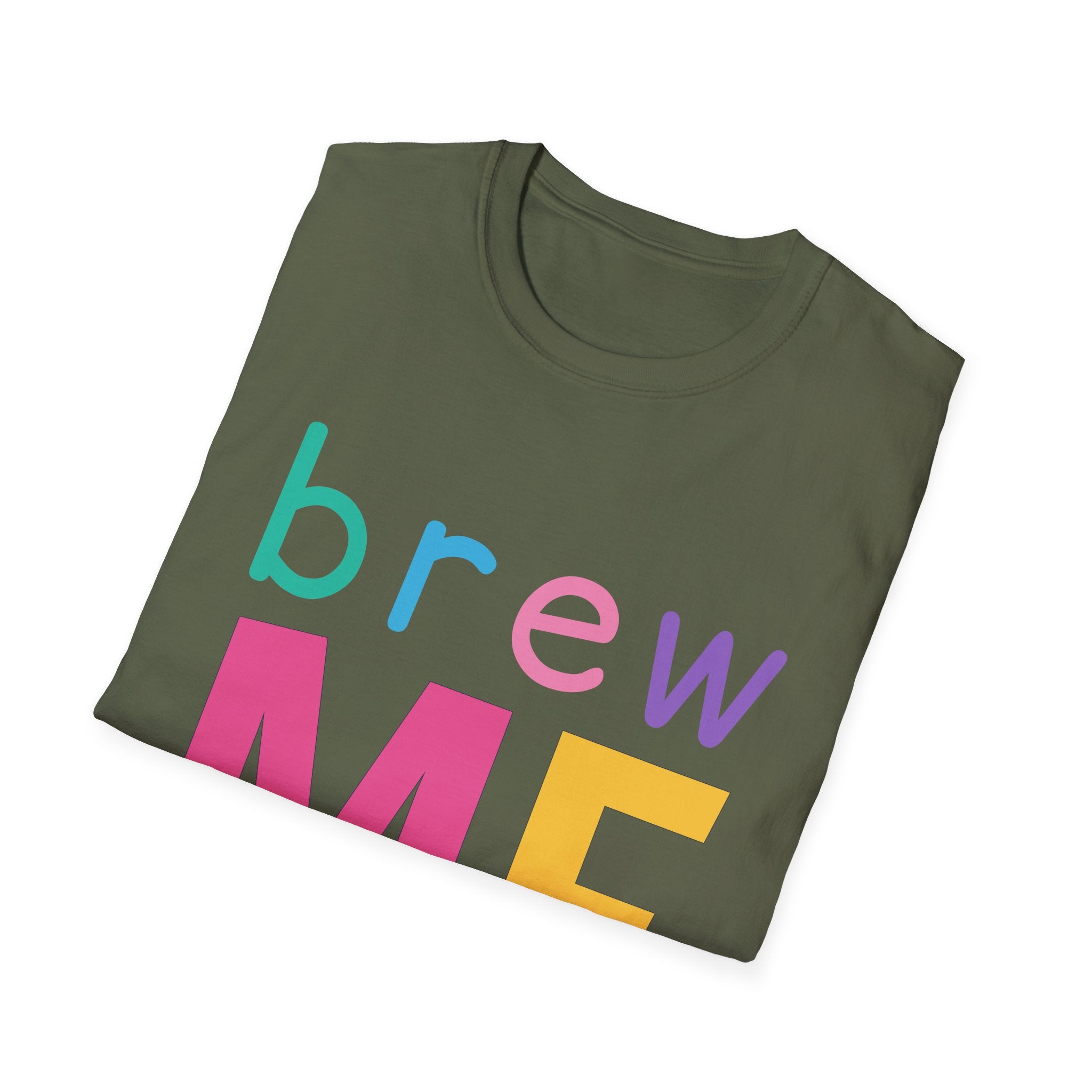 Colorful Theme Typography T-Shirt, Brew Me Colorful Graphic Tee