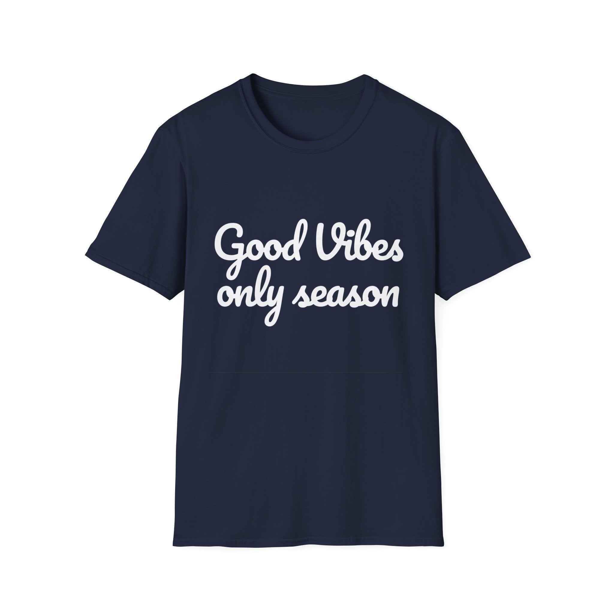 Summer Theme Minimalist Typography T-Shirt, Good Vibes Only Season T-Shirt