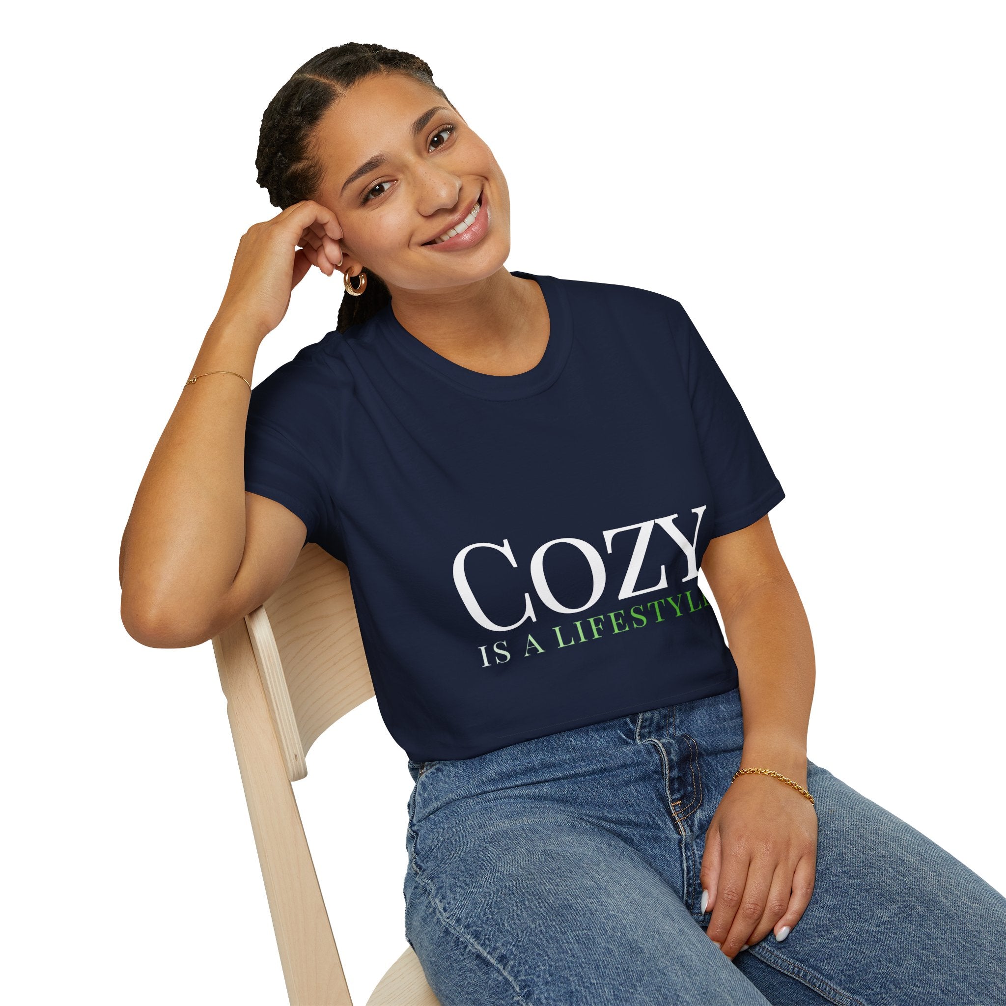 Fall Theme Minimalist Typography Graphic T-Shirt, Cozy Is a Lifestyle Tee