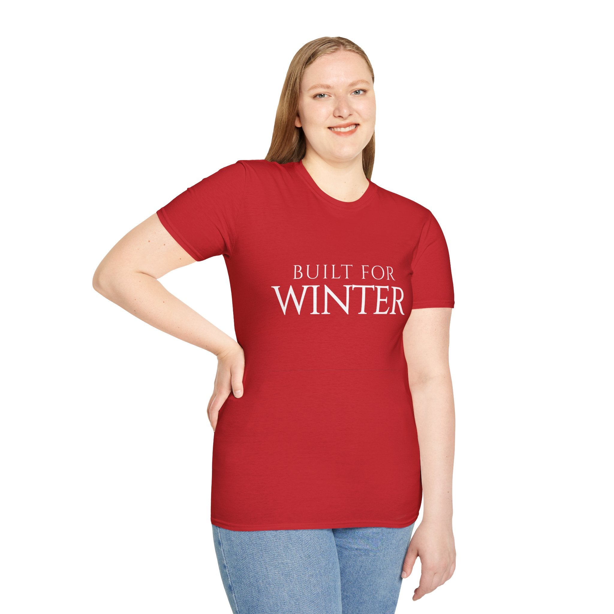Winter Theme Minimalist Typography Graphic T-Shirt, Built For Winter Tee
