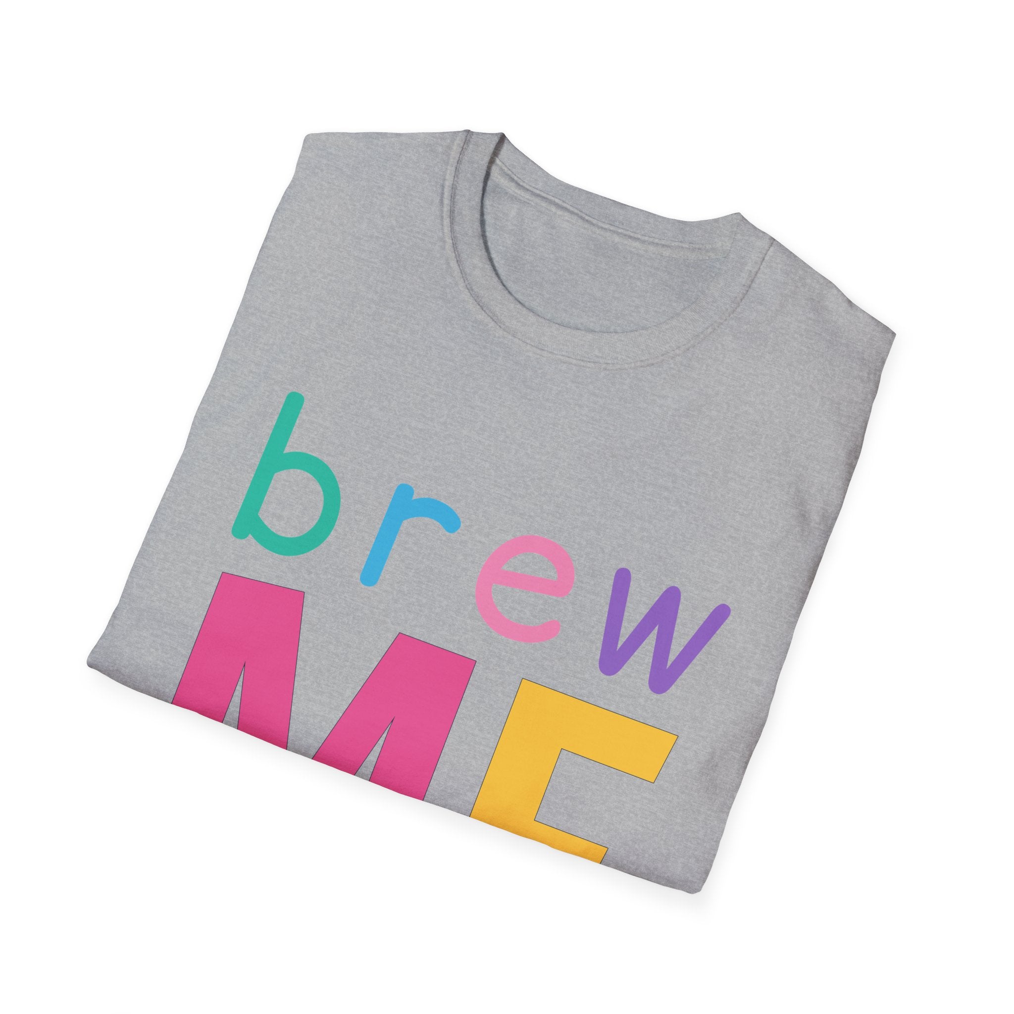 Colorful Theme Typography T-Shirt, Brew Me Colorful Graphic Tee