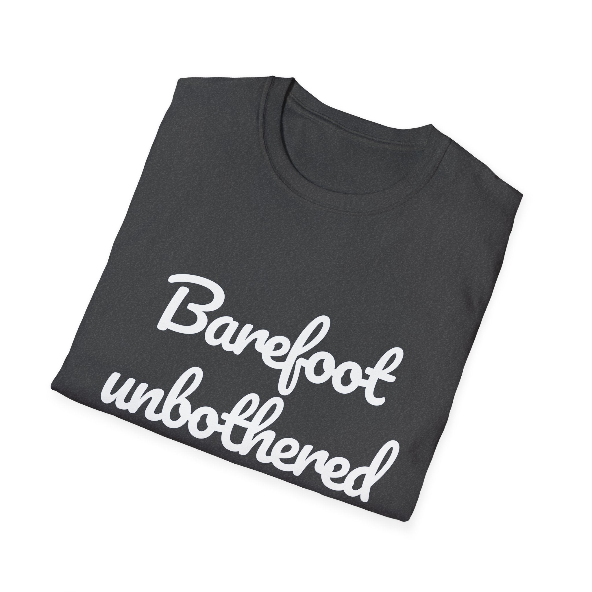 Summer Theme Minimalist Typography T-Shirt, Barefoot Unbothered Tee