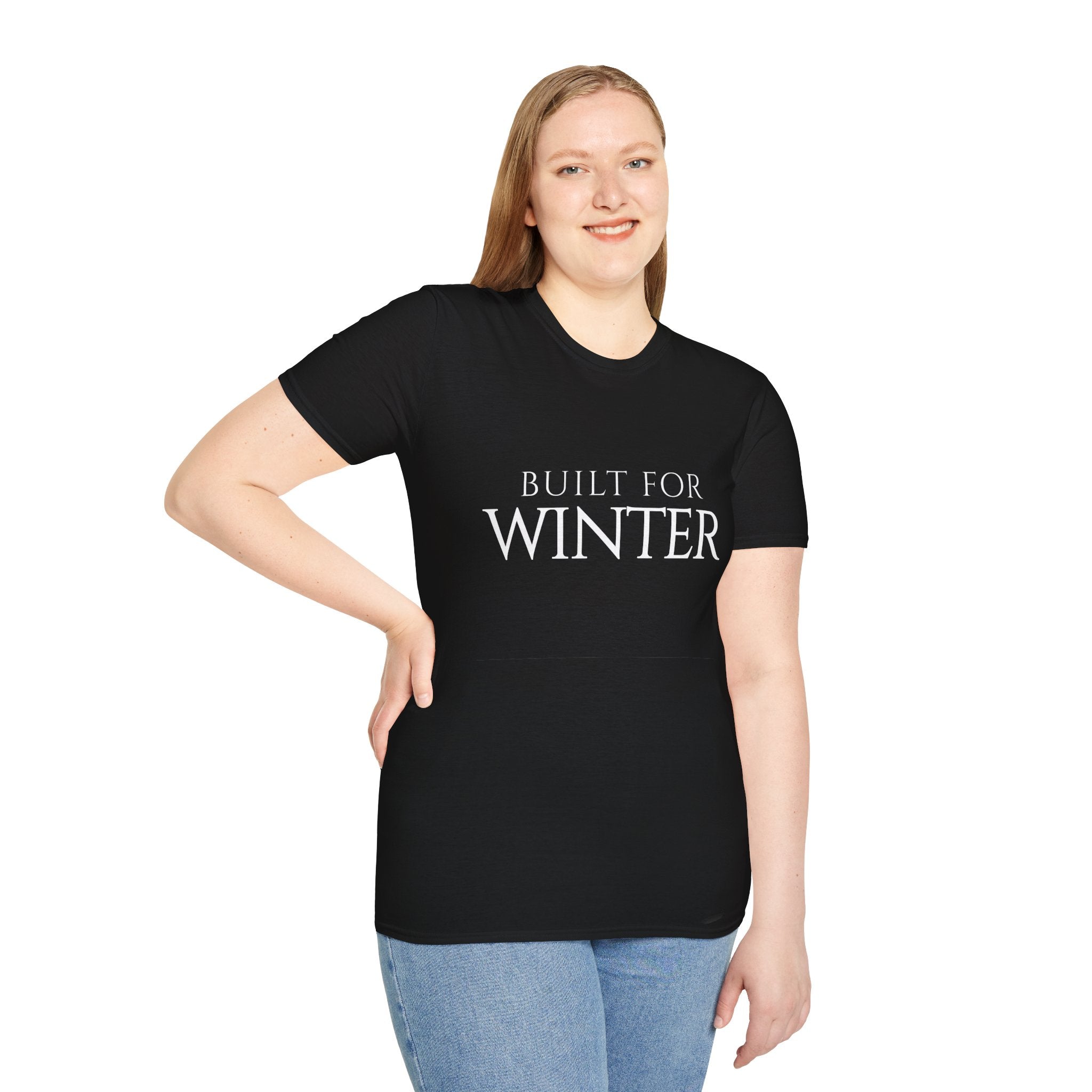 Winter Theme Minimalist Typography Graphic T-Shirt, Built For Winter Tee