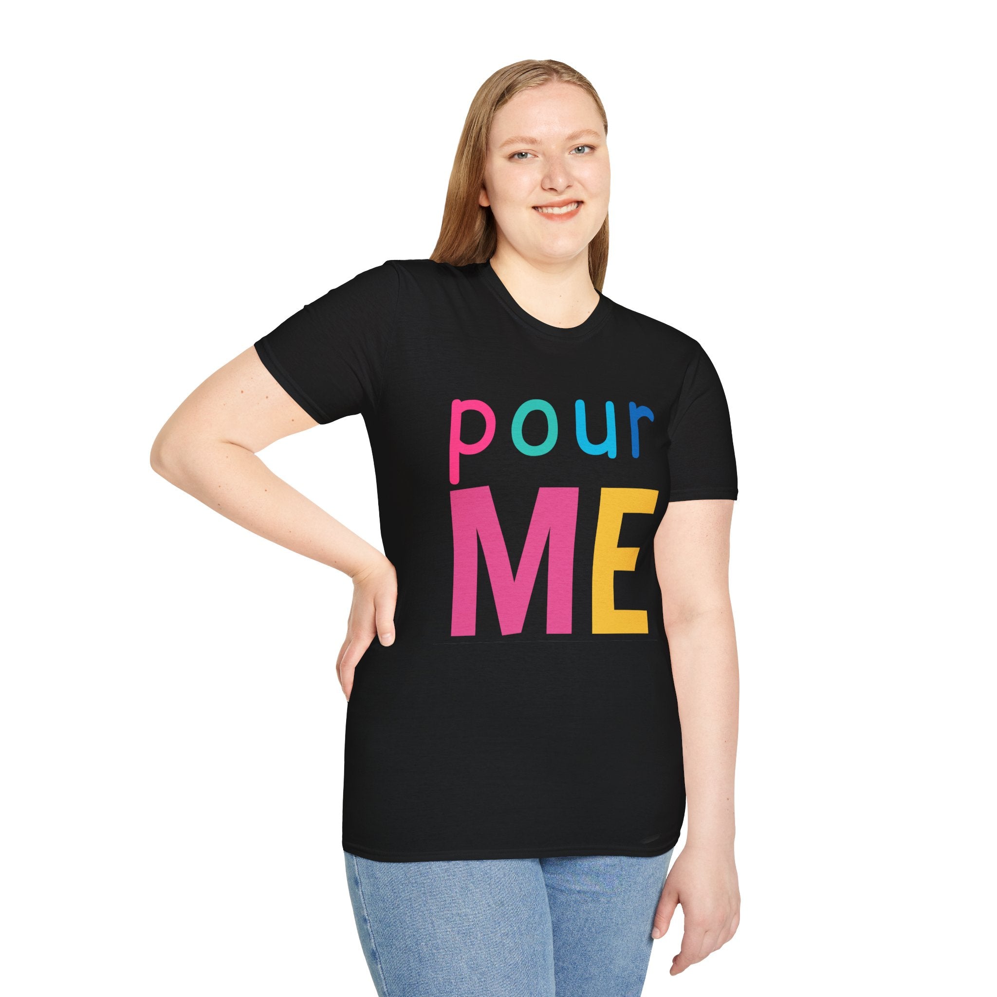 Colorful Theme Typography T-Shirt, Pour Me Graphic Tee