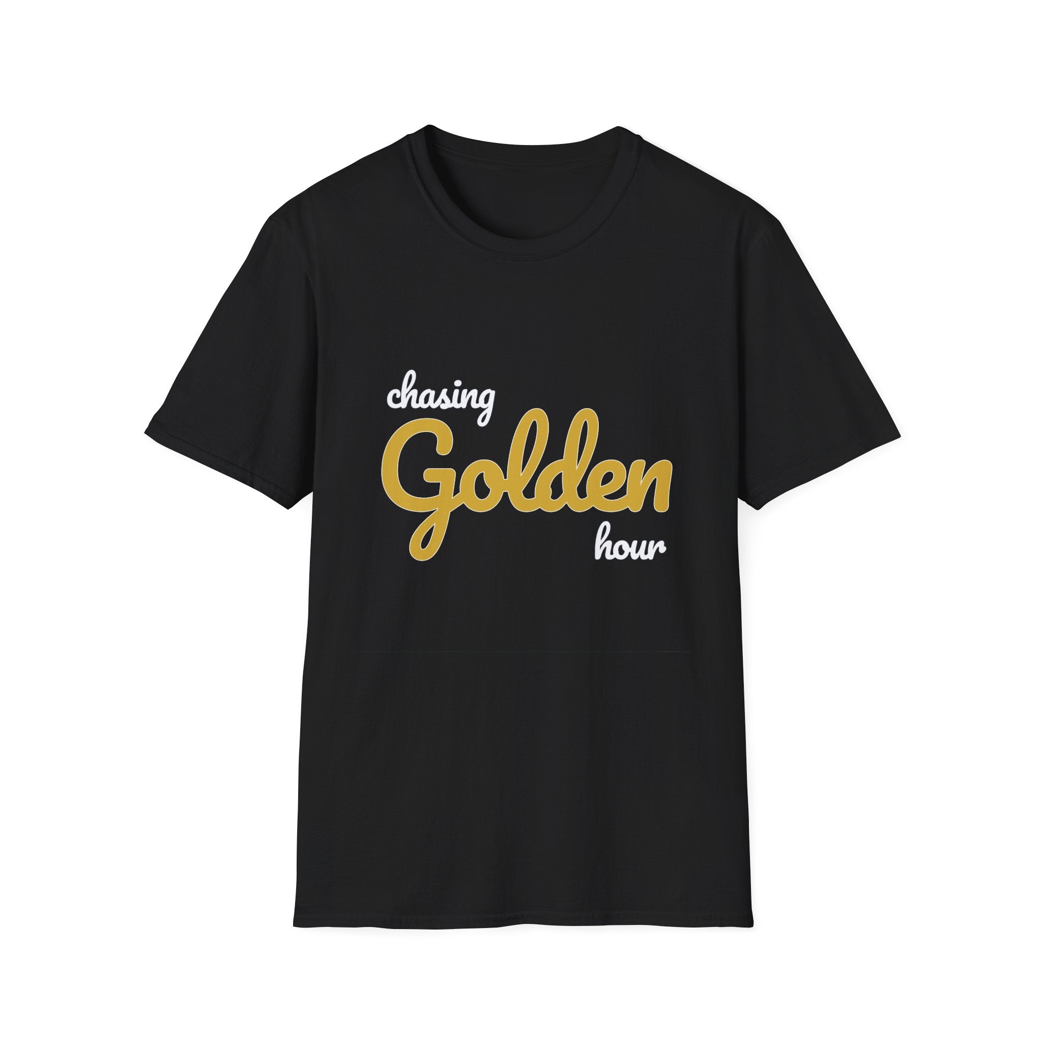 Summer Theme Minimalist Typography T-Shirt, Chasing Golen Hour Script Tee