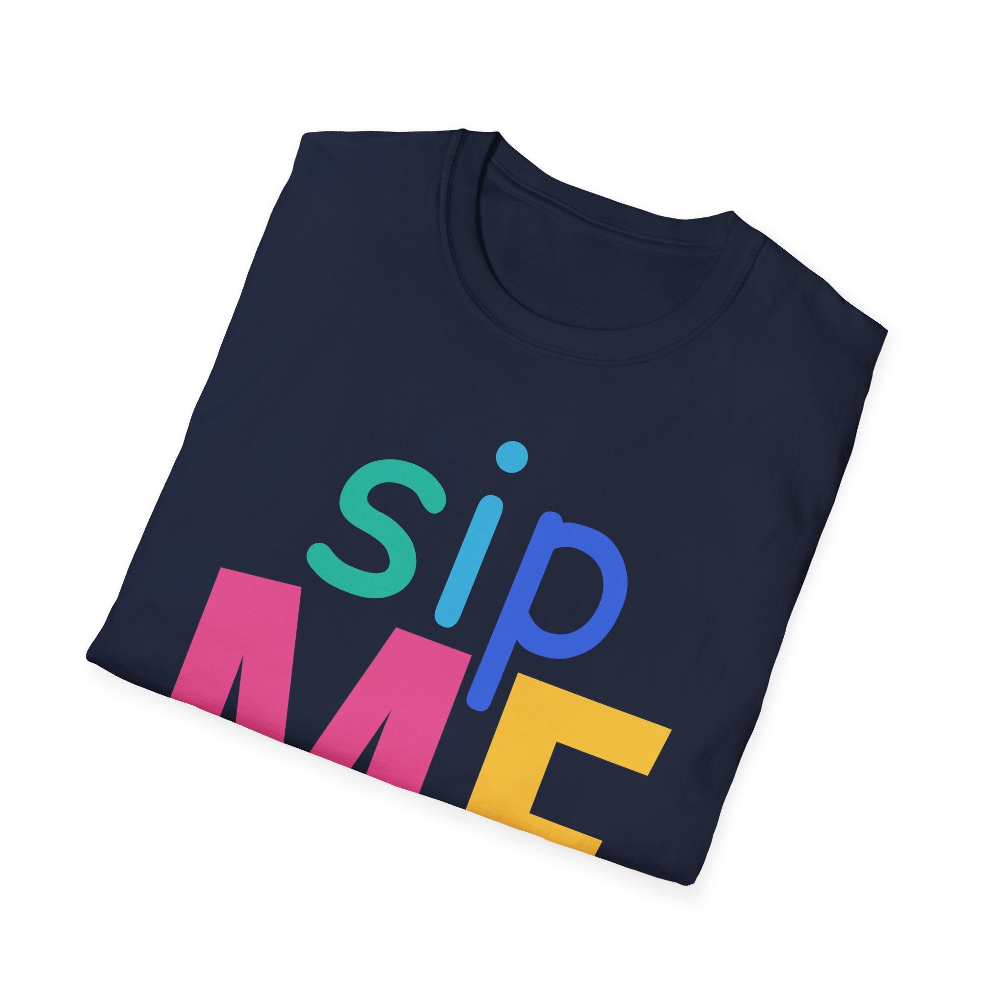 Colorful Theme Typography T-Shirt, Sip Me Graphic Tee
