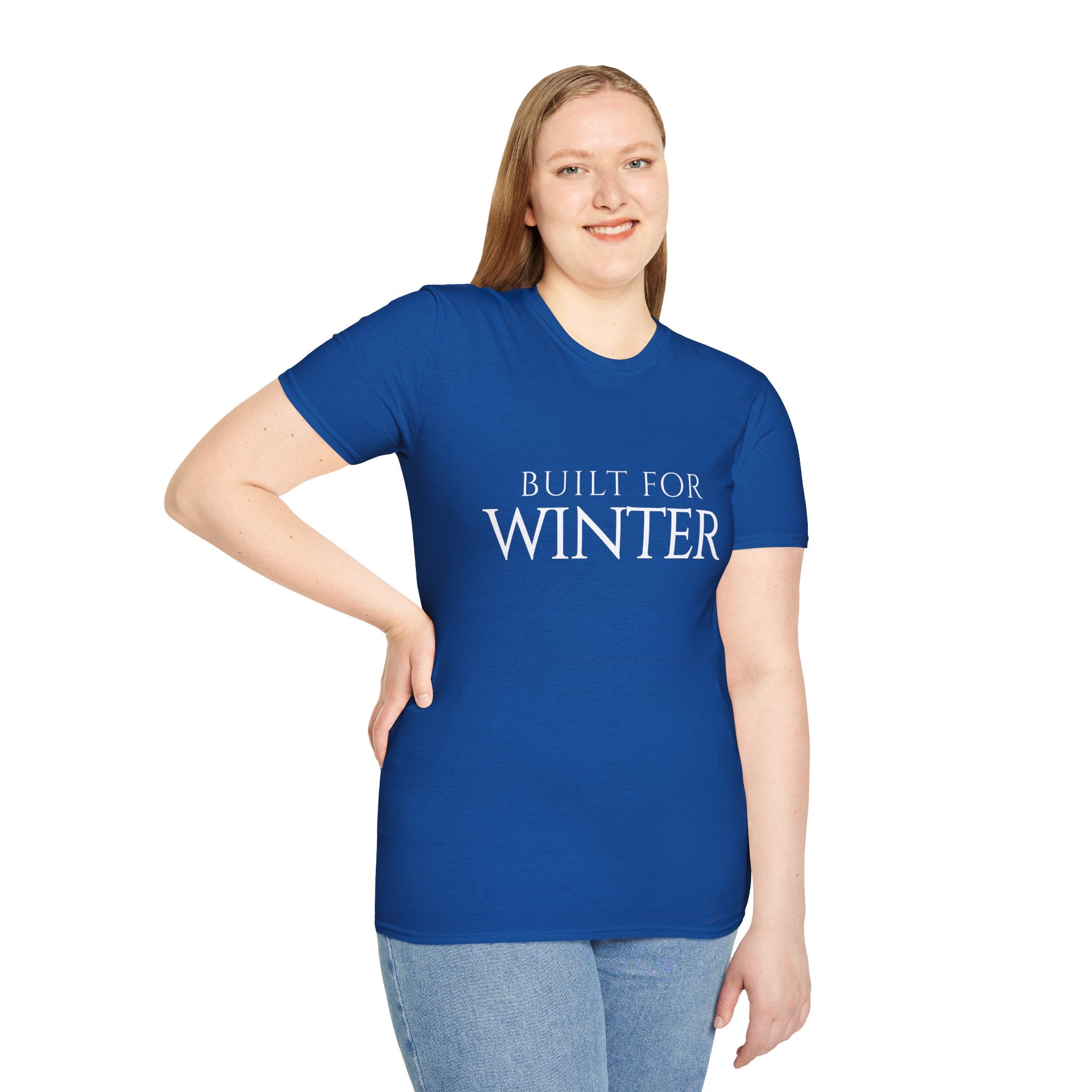 Winter Theme Minimalist Typography Graphic T-Shirt, Built For Winter Tee