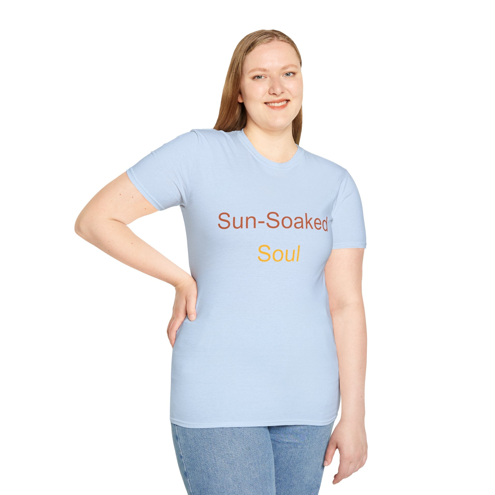 Summer Theme Minimalist Typography T-Shirt, Sun-Soked Soul Tee