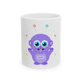Cute Purple Baby Alien Ceramic Mug | Adorable Space Creature Coffee Cup