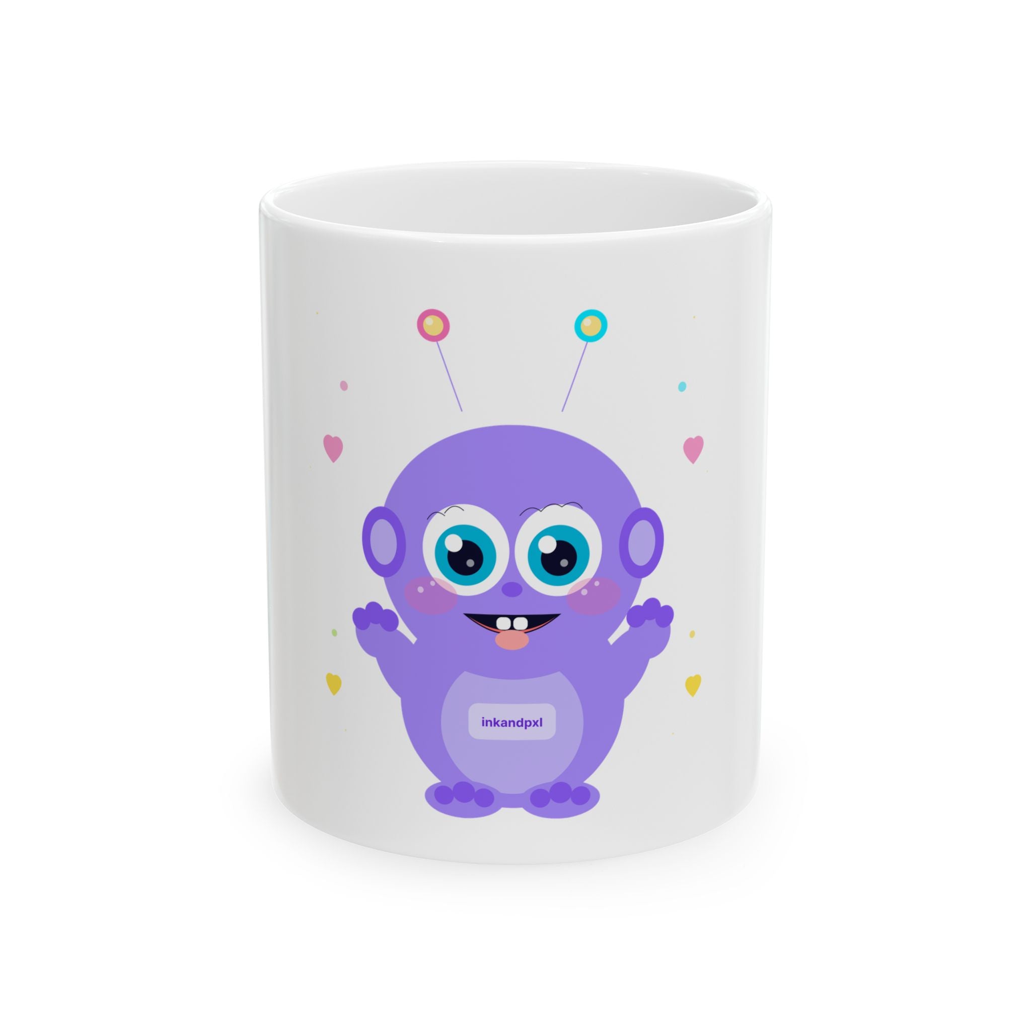 Cute Purple Baby Alien Ceramic Mug | Adorable Space Creature Coffee Cup
