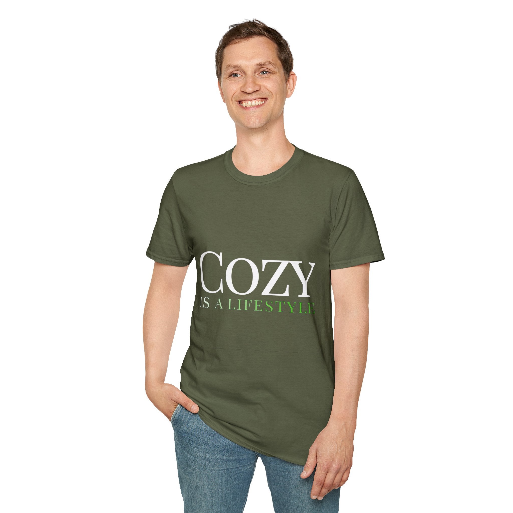 Fall Theme Minimalist Typography Graphic T-Shirt, Cozy Is a Lifestyle Tee