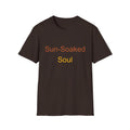 Summer Theme Minimalist Typography T-Shirt, Sun-Soked Soul Tee