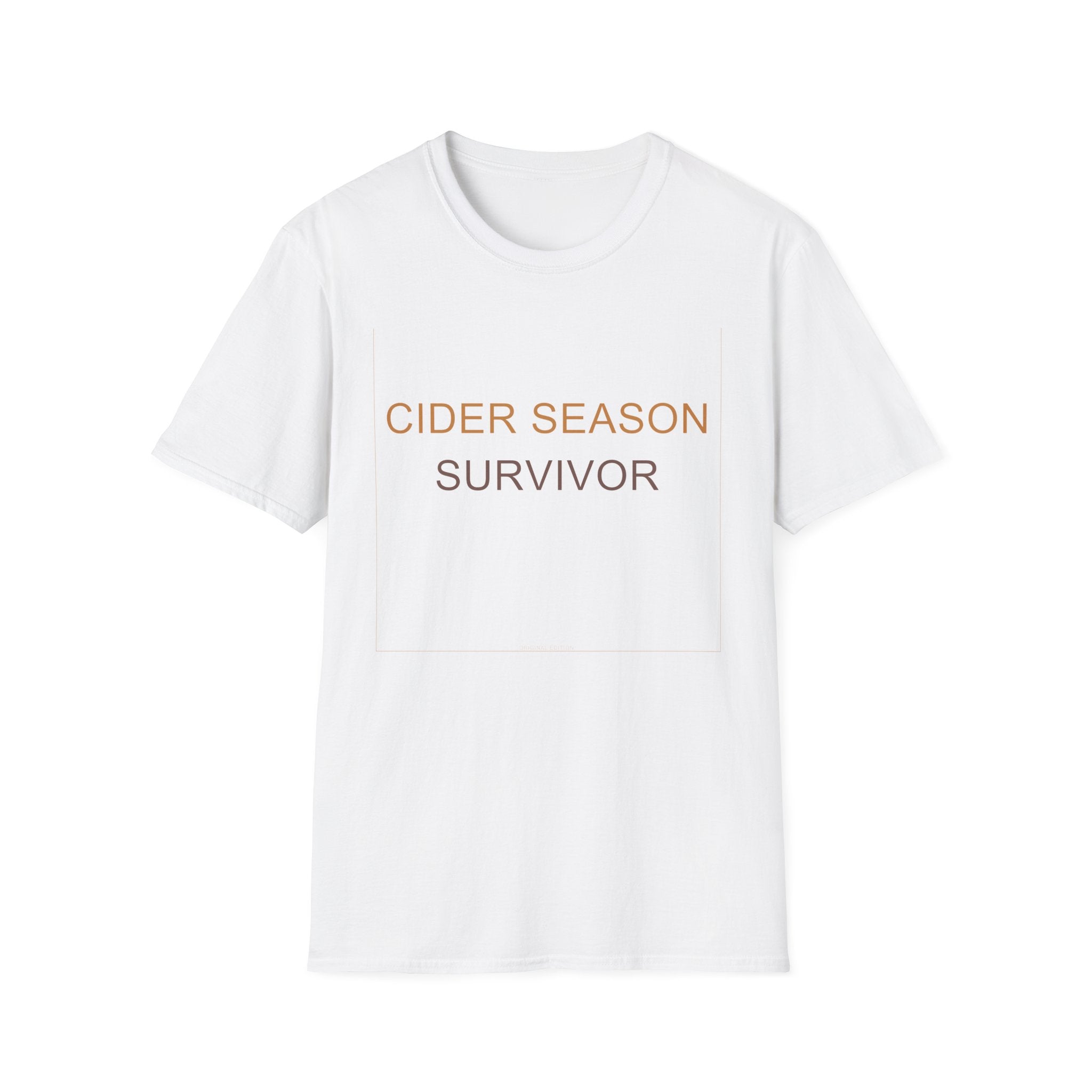 Fall Theme Minimalist Typography T-Shirt, Cider Season Survivor Graphic Tee