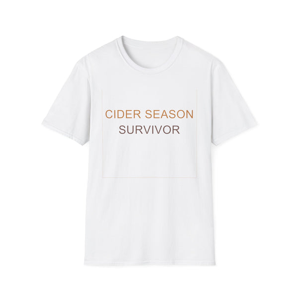 Fall Theme Minimalist Typography T-Shirt, Cider Season Survivor Graphic Tee