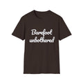 Summer Theme Minimalist Typography T-Shirt, Barefoot Unbothered Tee