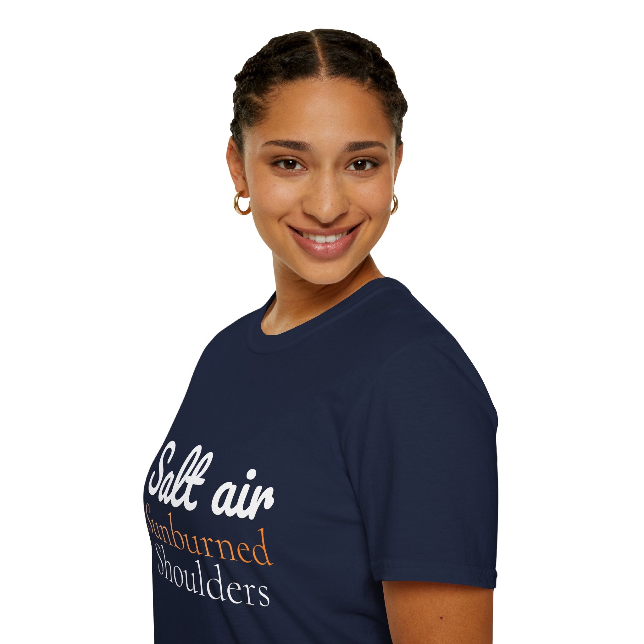 Summer Theme, Beach Quote Typography T-Shirt, Salt Air Sunburned Shoulders Tee