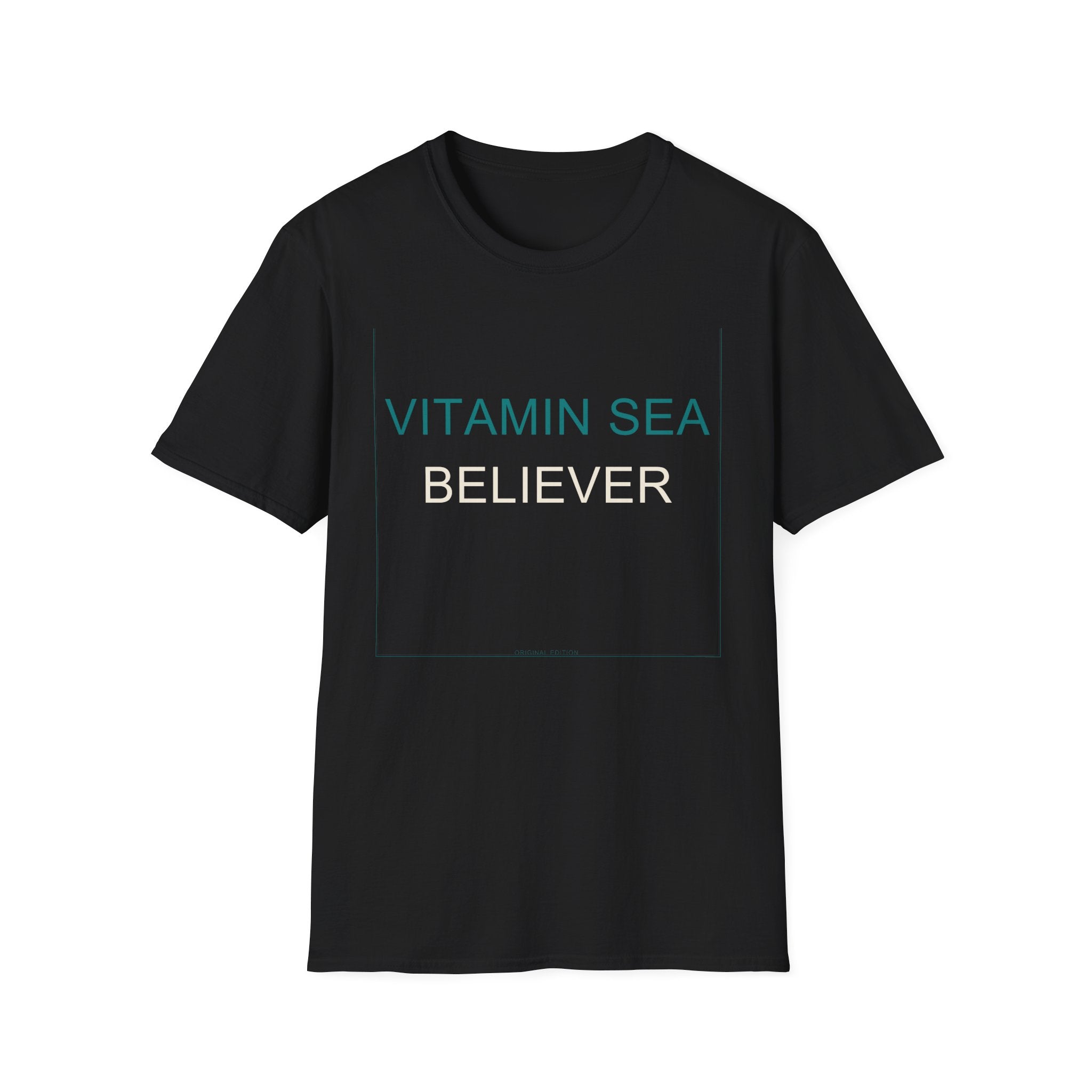 Summer Theme Minimalist Typography T-Shirt, Vitamin Sea Believer Tee