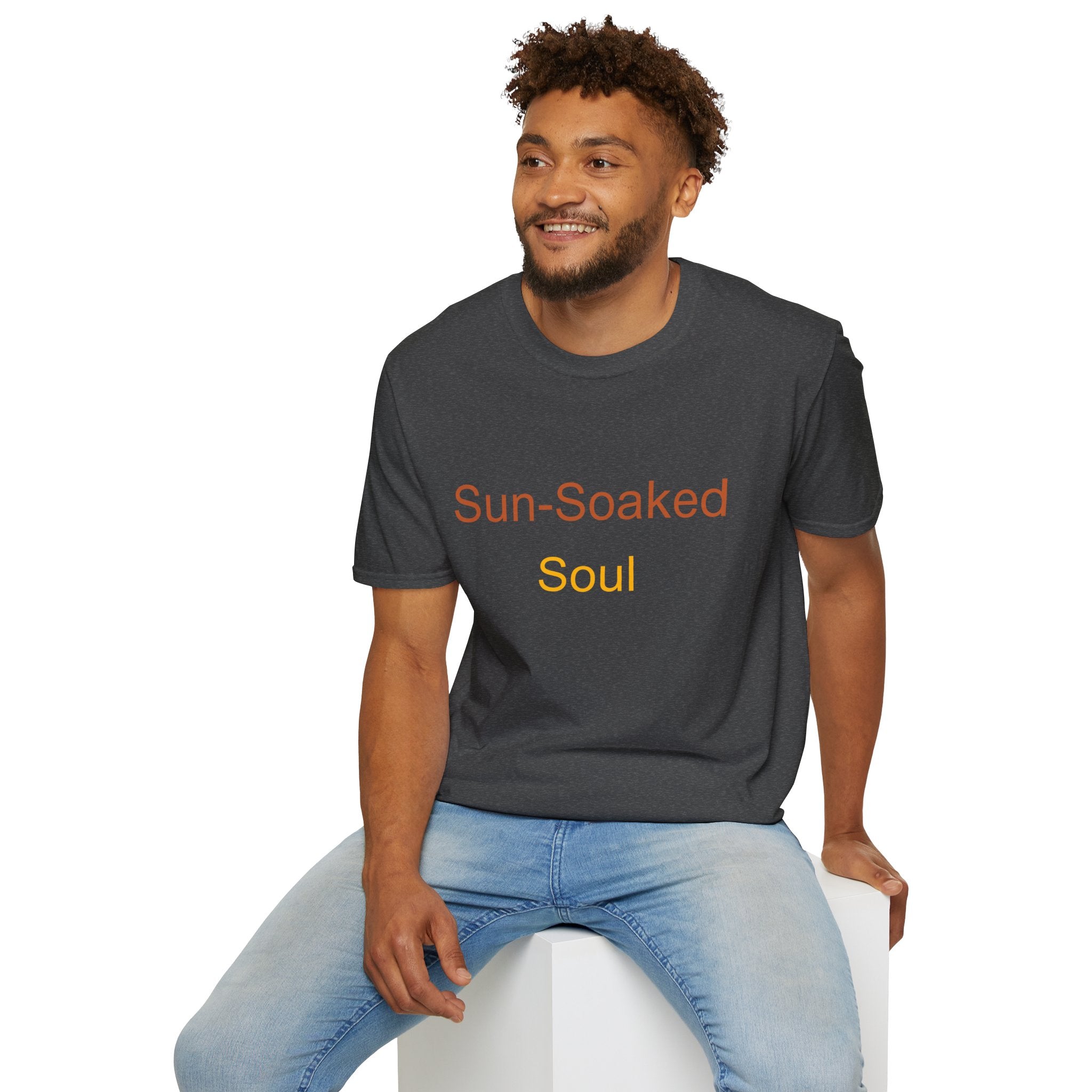 Summer Theme Minimalist Typography T-Shirt, Sun-Soked Soul Tee