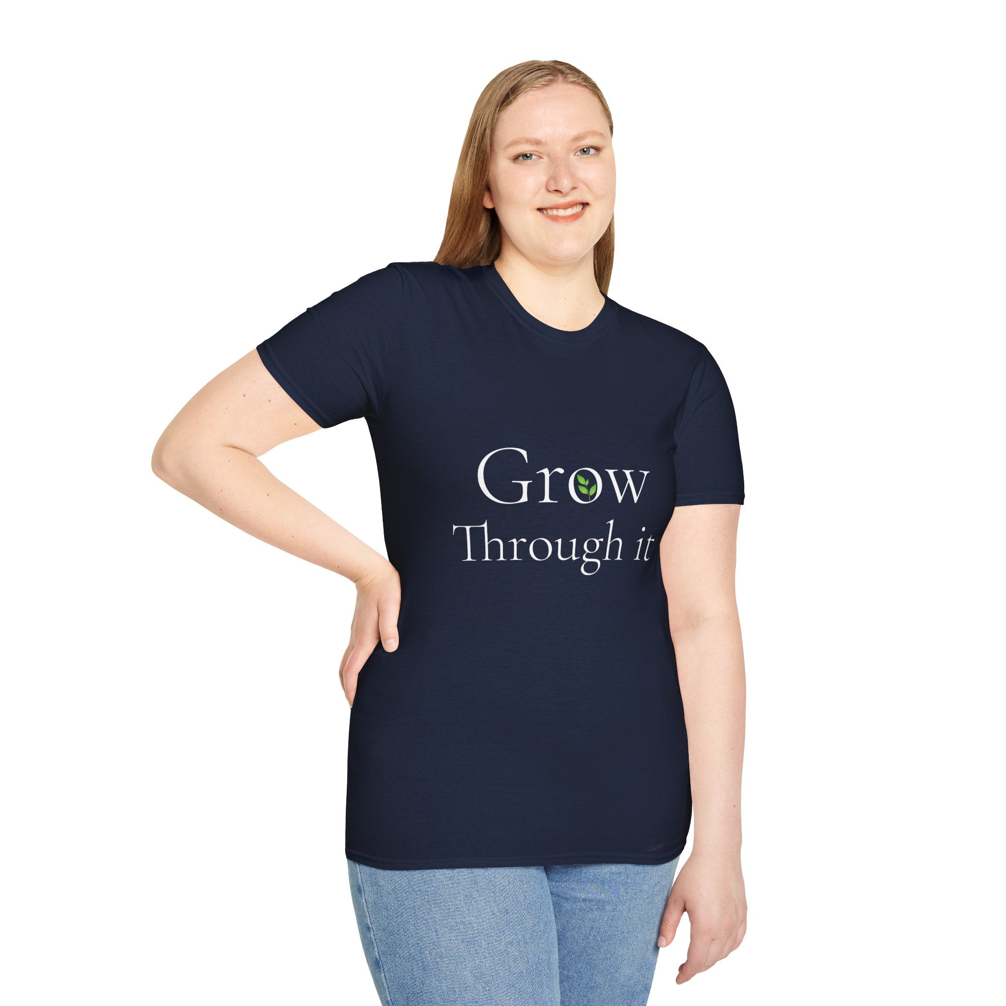 Spring Theme, Minimalist Typography T-Shirt, Grow Through It Graphic Tee
