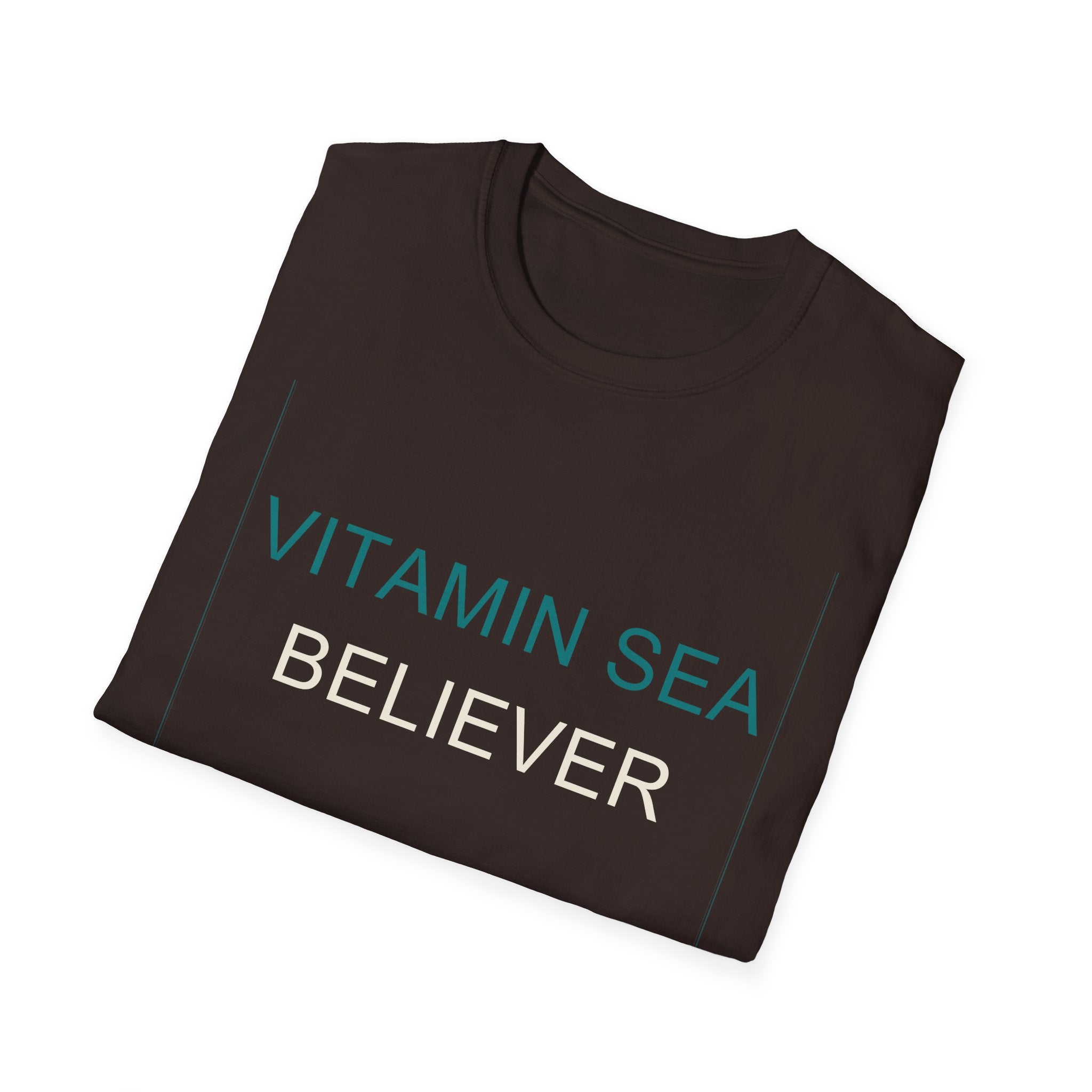 Summer Theme Minimalist Typography T-Shirt, Vitamin Sea Believer Tee