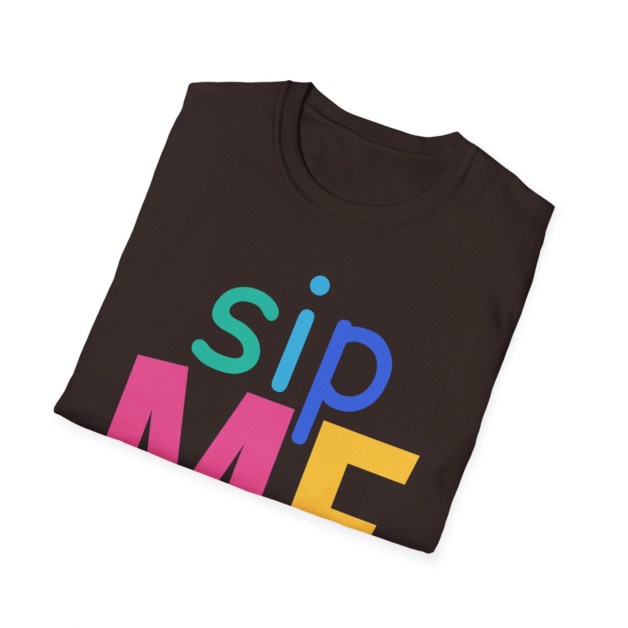 Colorful Theme Typography T-Shirt, Sip Me Graphic Tee