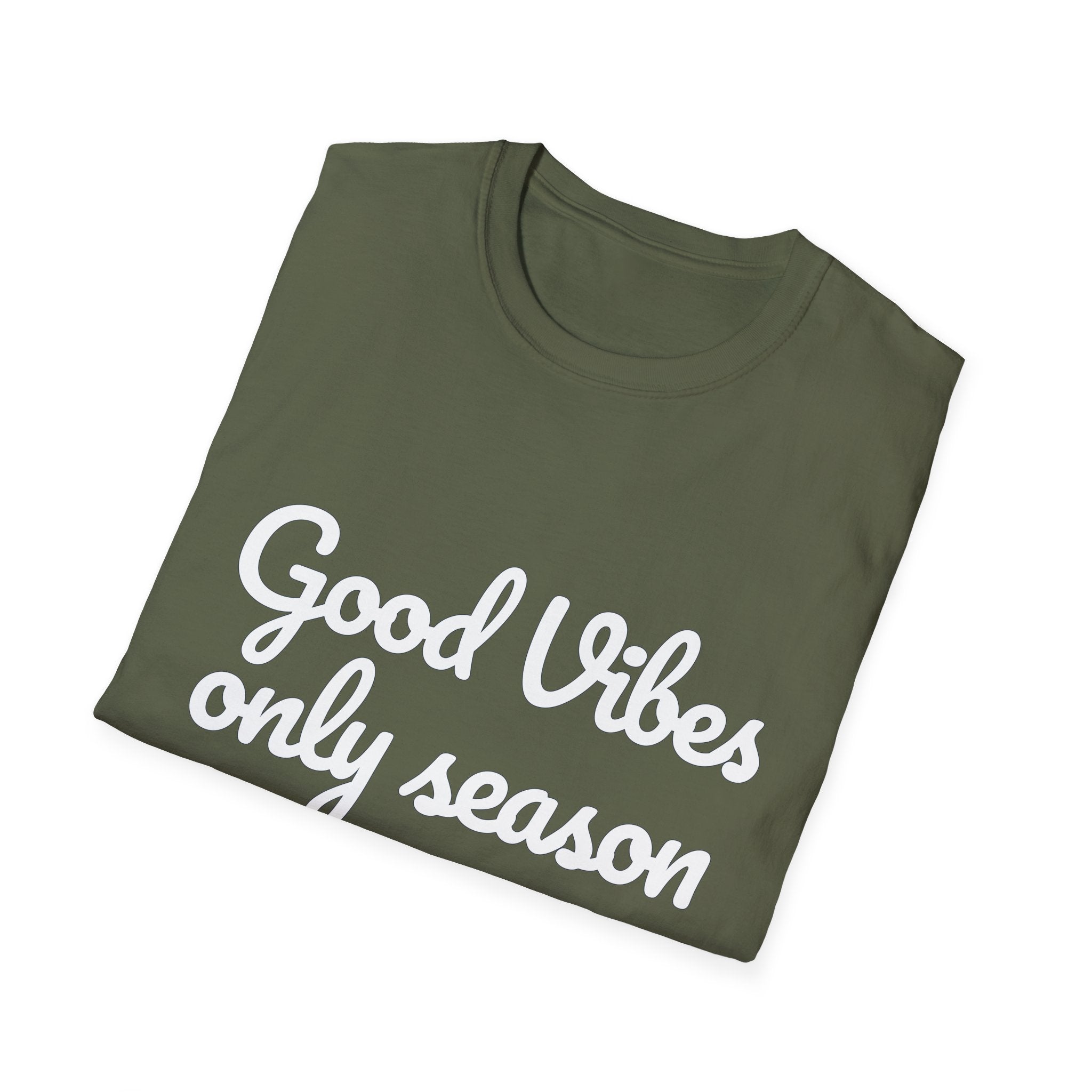 Summer Theme Minimalist Typography T-Shirt, Good Vibes Only Season T-Shirt