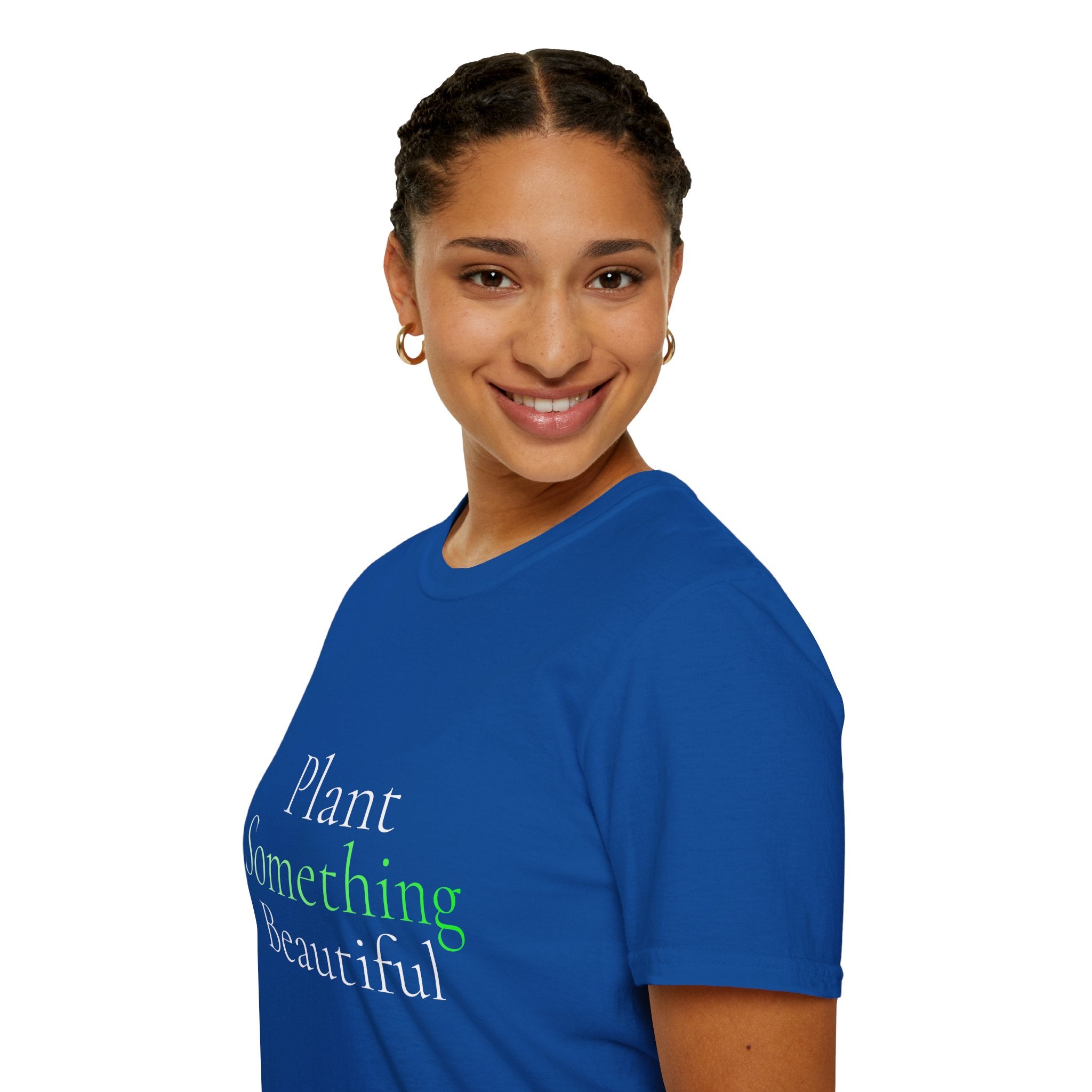 Spring Theme Typography T-Shirt, Plant Something Beautiful Garden Tee