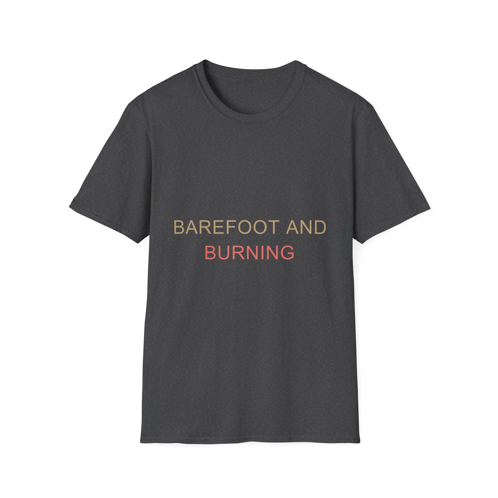 Summer Theme Minimalist Typography T-Shirt, Barefoot and Burning T-Shirt