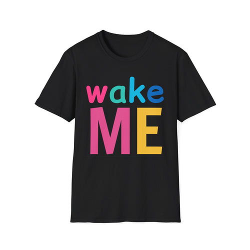 Colorful Theme Typography T-Shirt, Wake Me Graphic Tee