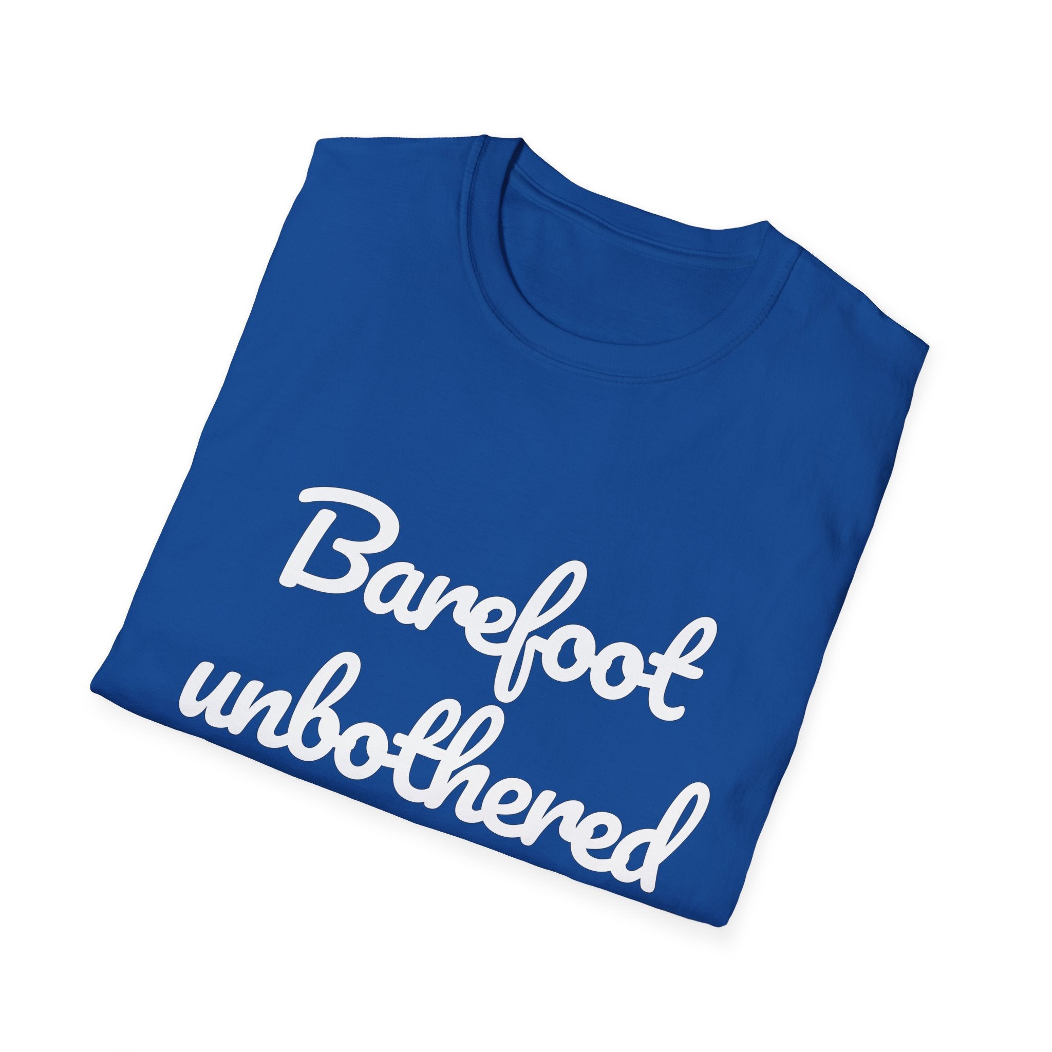 Summer Theme Minimalist Typography T-Shirt, Barefoot Unbothered Tee