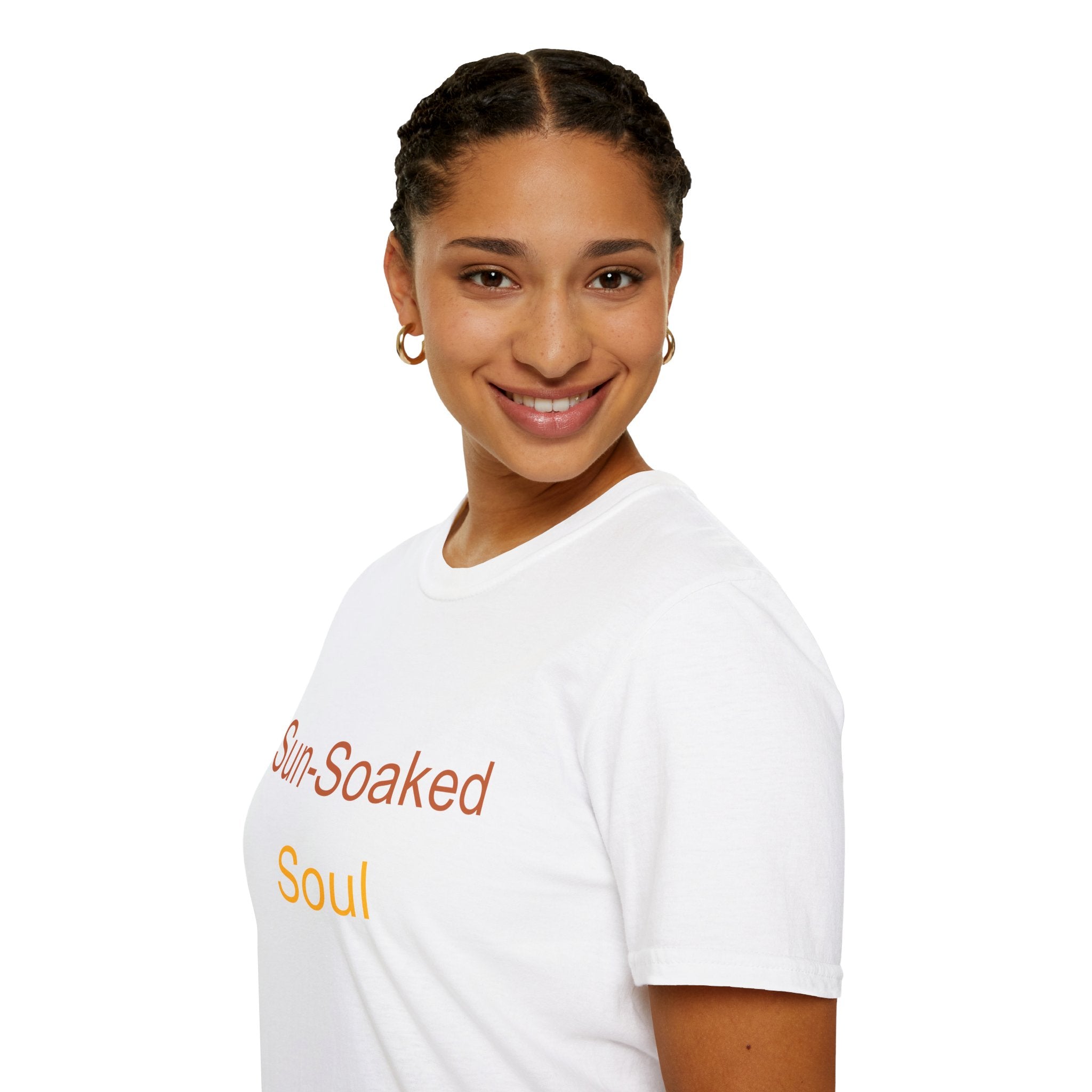 Summer Theme Minimalist Typography T-Shirt, Sun-Soked Soul Tee