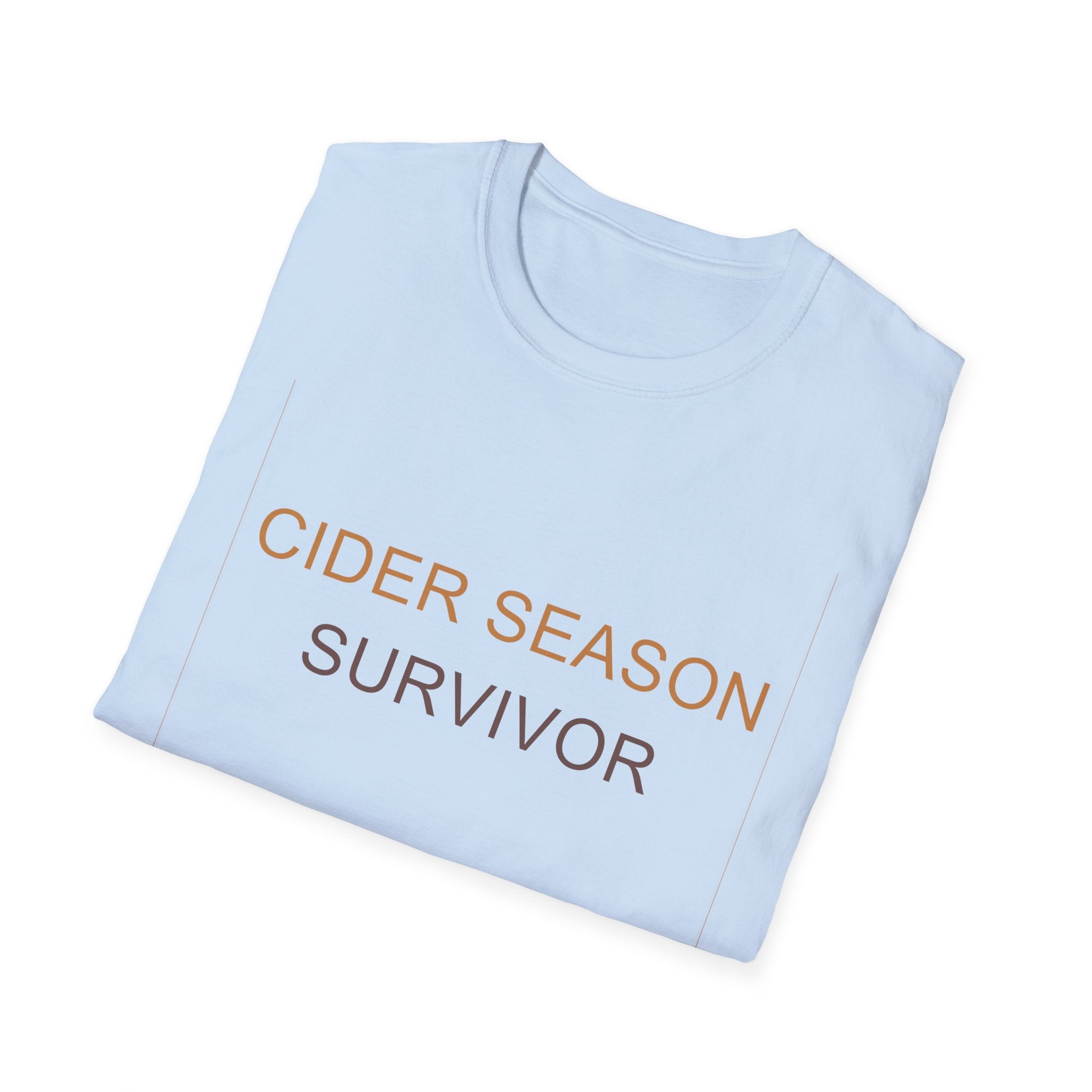 Fall Theme Minimalist Typography T-Shirt, Cider Season Survivor Graphic Tee