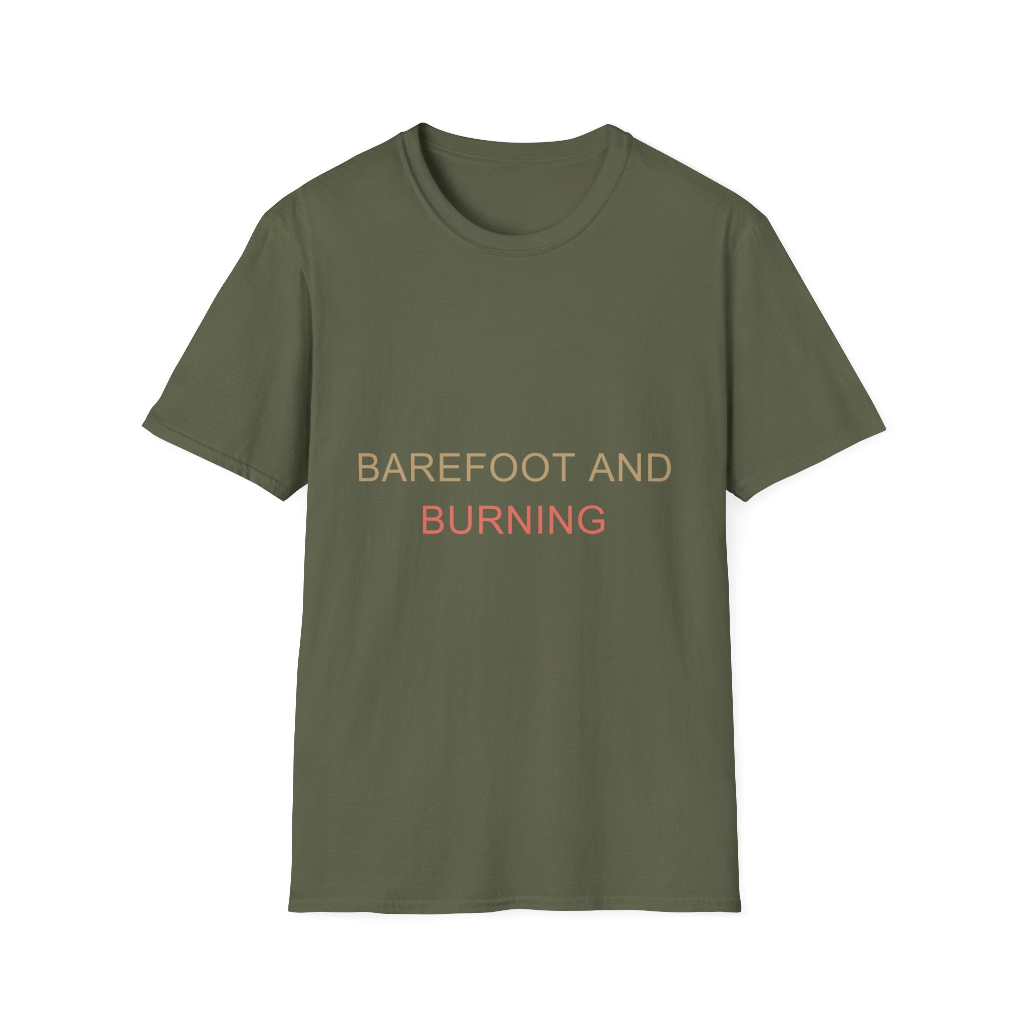 Summer Theme Minimalist Typography T-Shirt, Barefoot and Burning T-Shirt