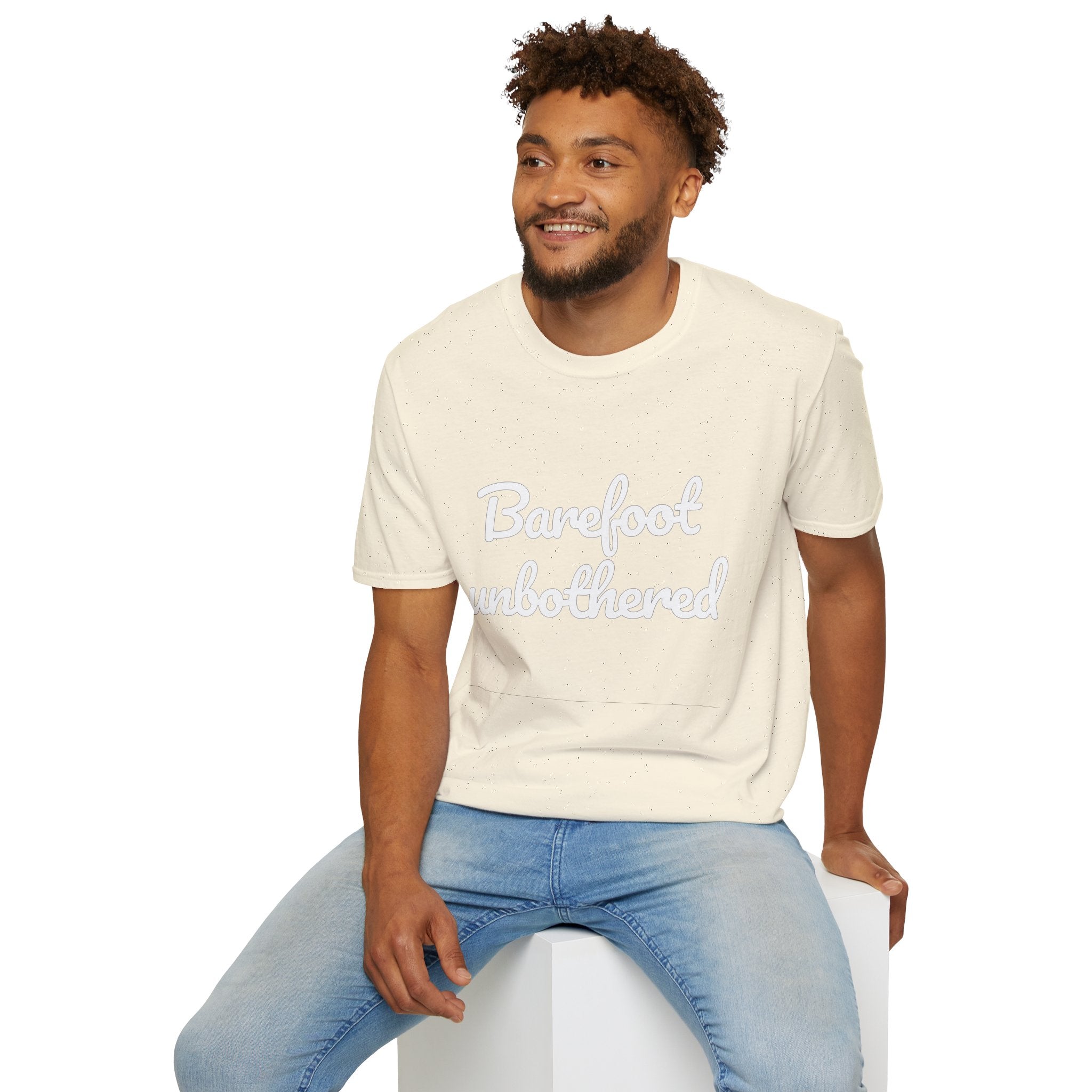 Summer Theme Minimalist Typography T-Shirt, Barefoot Unbothered Tee