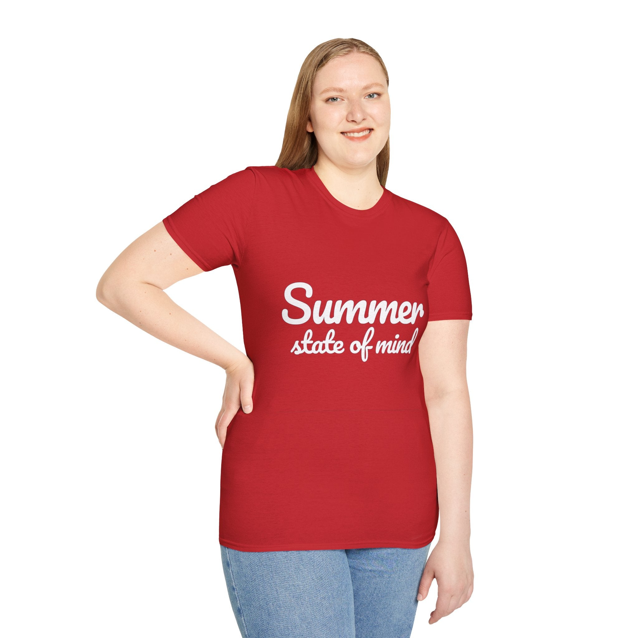 Summer Theme Minimalist Typography T-Shirt, Summer State of Mind T-Shirt