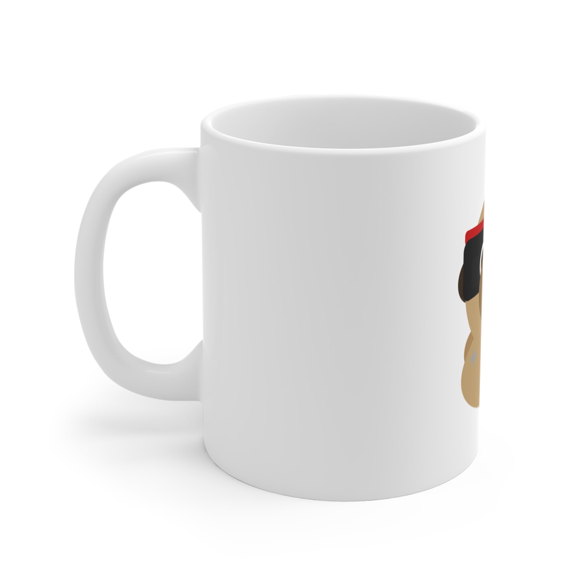 Pug Ninja Dog Ceramic Mug | Cute Masked Pug Coffee Cup