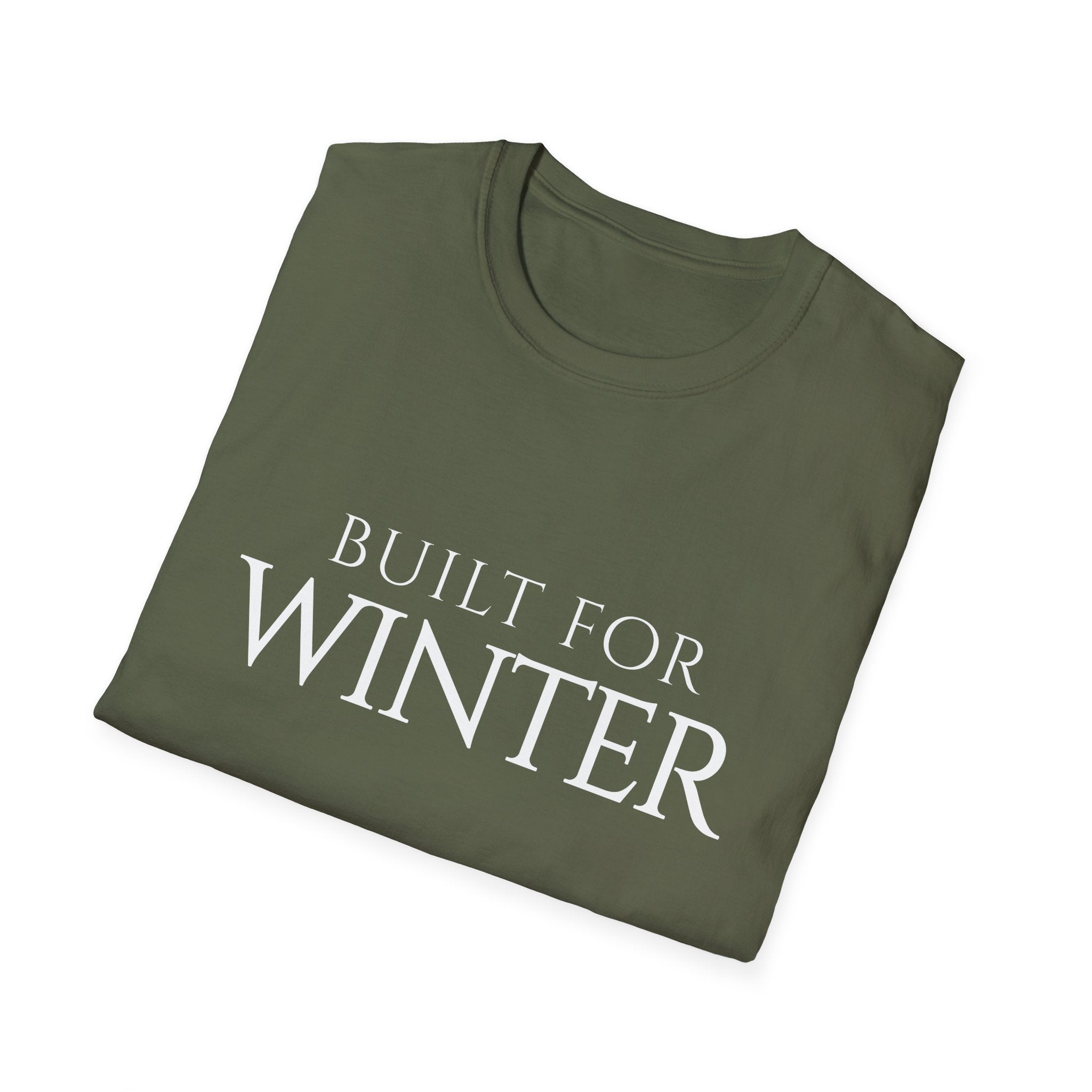 Winter Theme Minimalist Typography Graphic T-Shirt, Built For Winter Tee