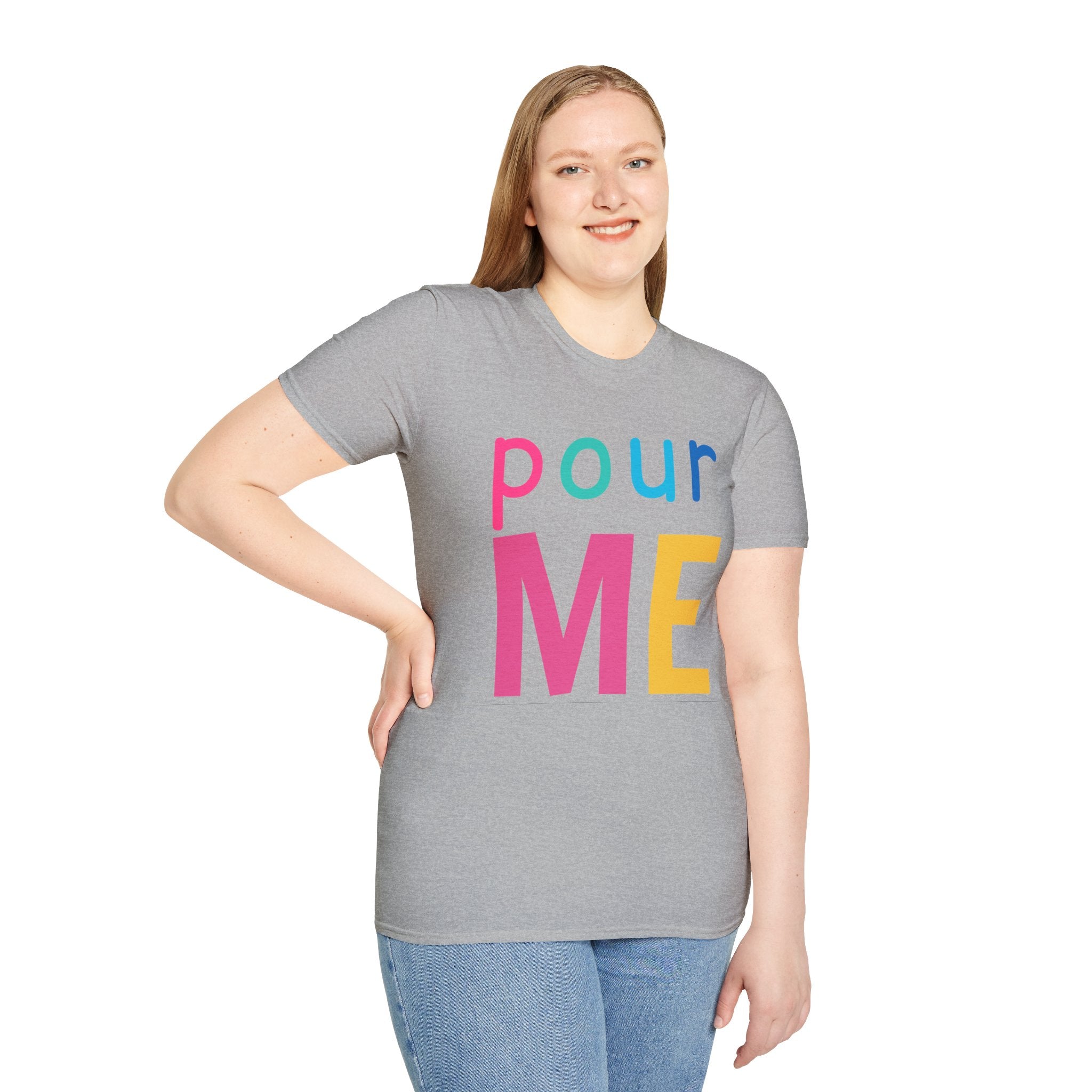 Colorful Theme Typography T-Shirt, Pour Me Graphic Tee